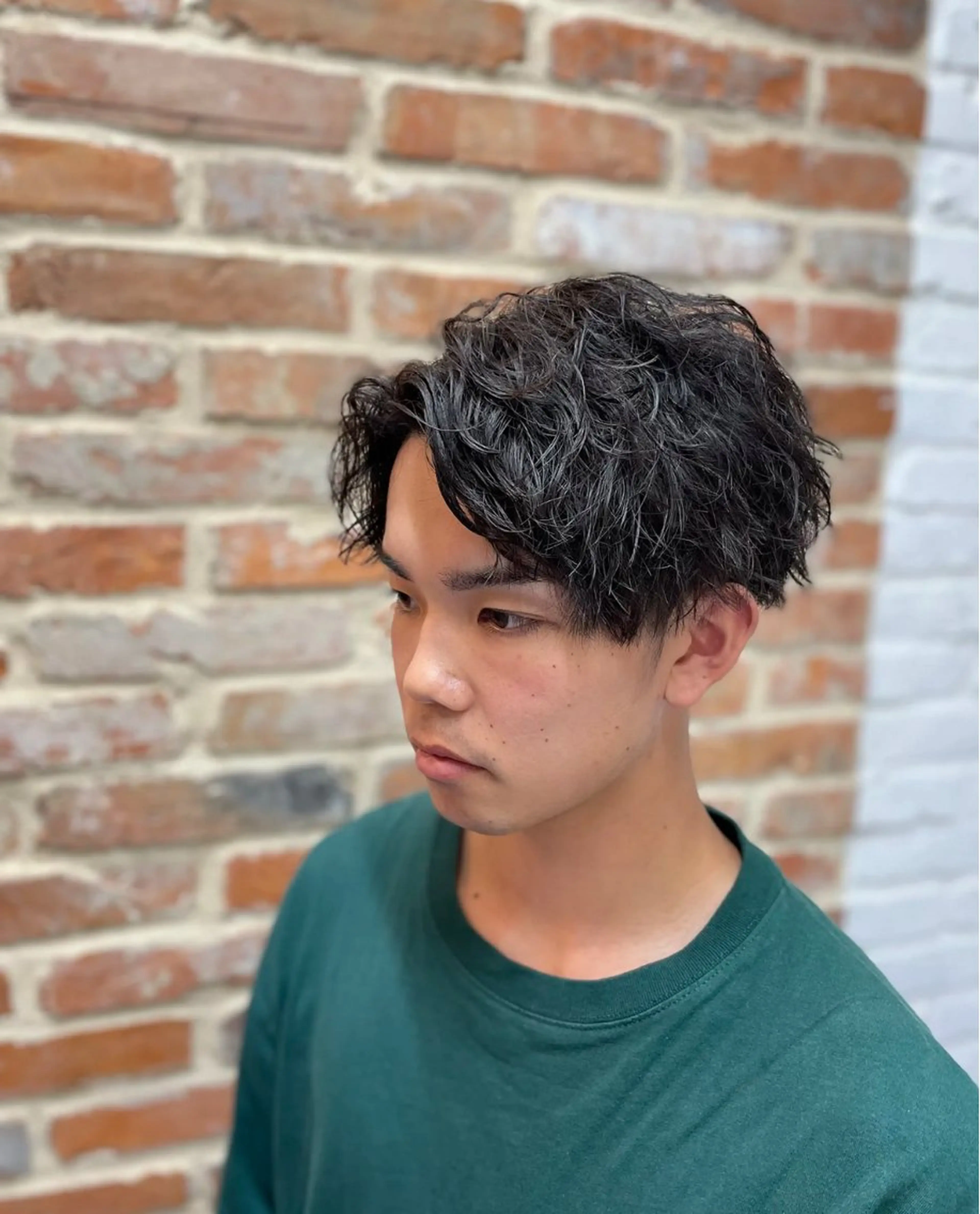ミディアム パーマ 武田 駿兵のヘアスタイル