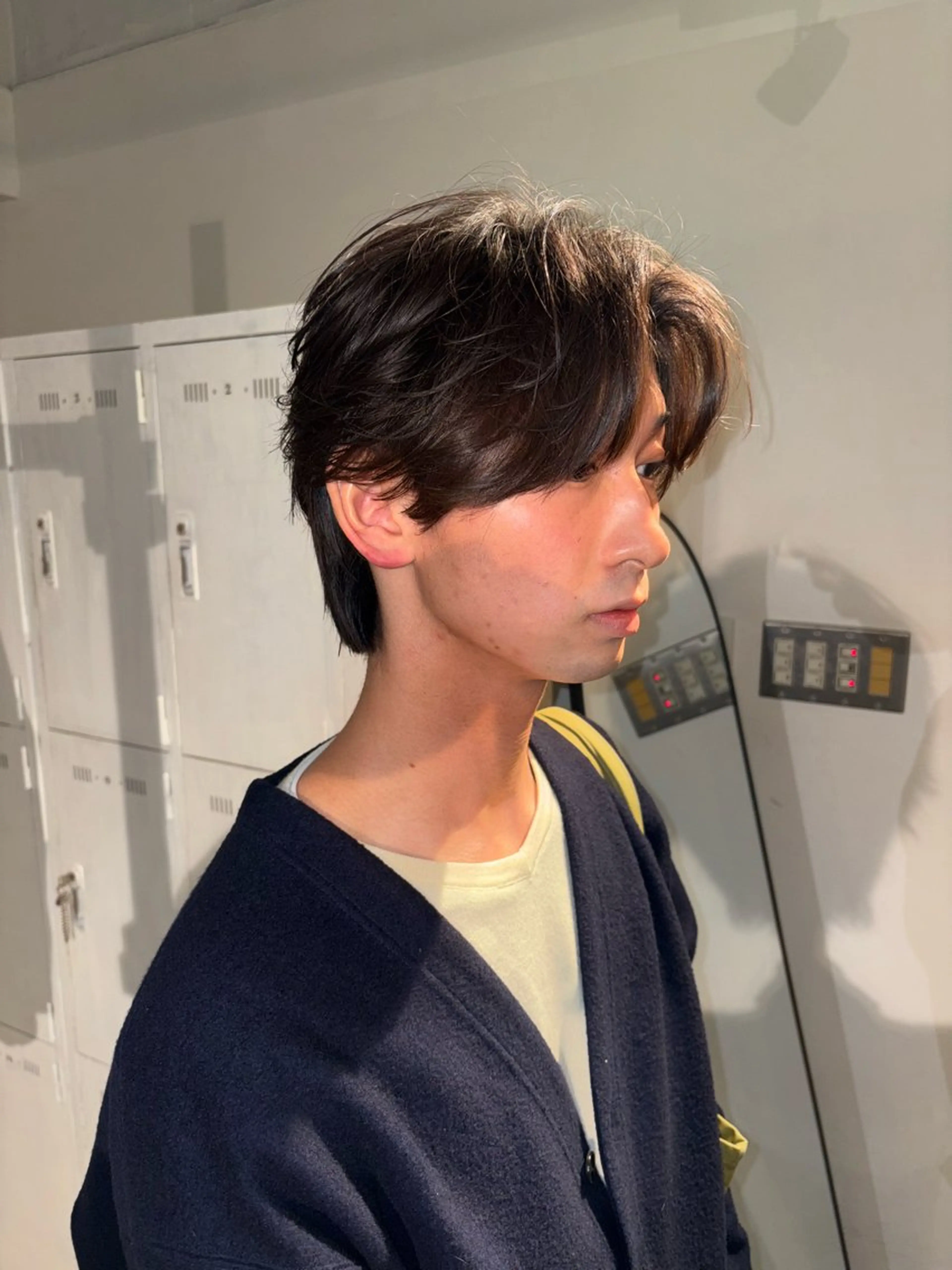 ショート パーマ メンズ センターパート ダウンパーマ フェザーパーマ カルマパーマ メンズ韓国風 become men's hair 名駅店所属・名駅/フェザーパーマ 韓国ヘア/森岡のヘアスタイル