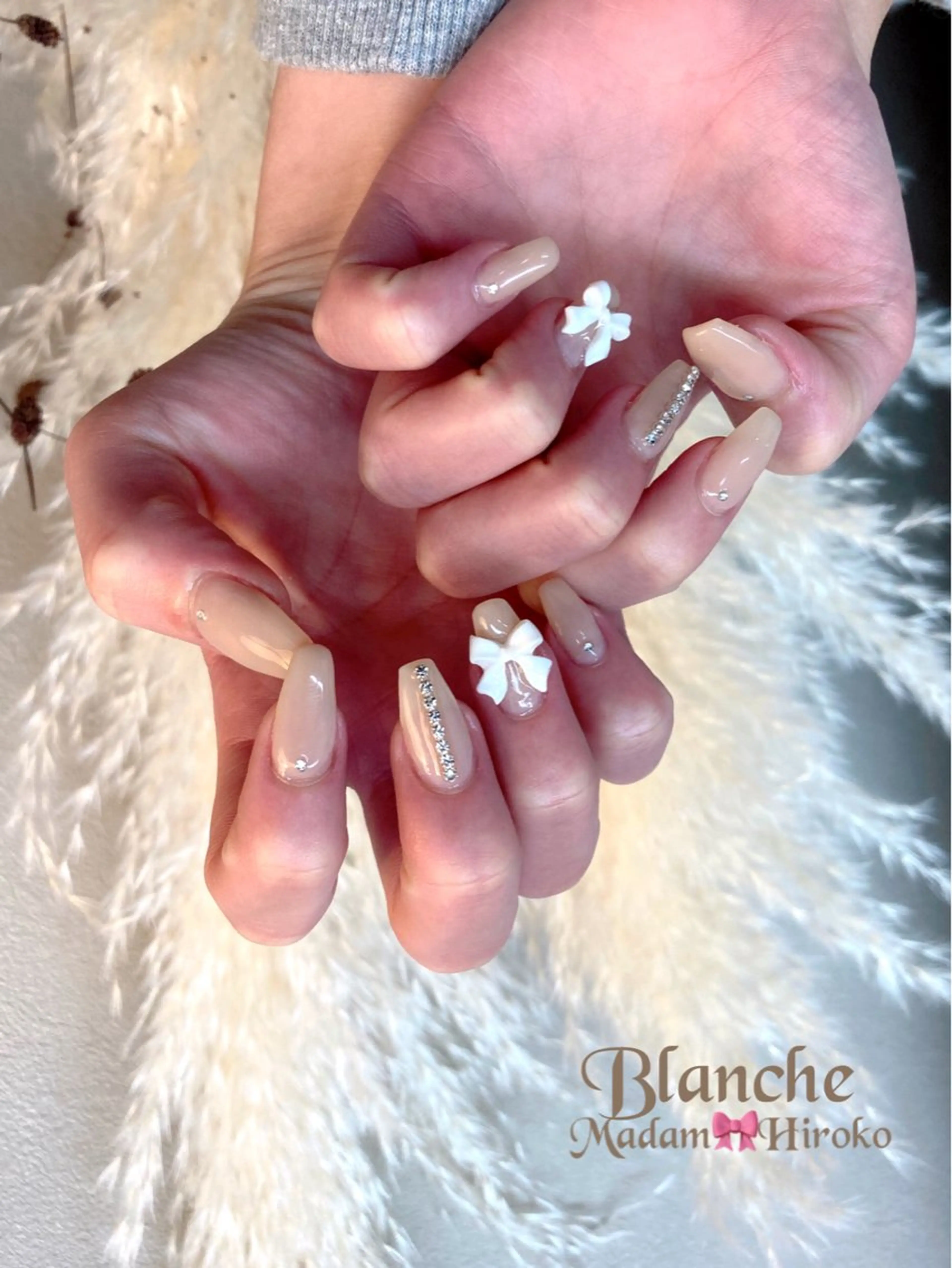 ネイル リボン シンプルネイル Lianネイル 寛子Lianのネイルデザイン