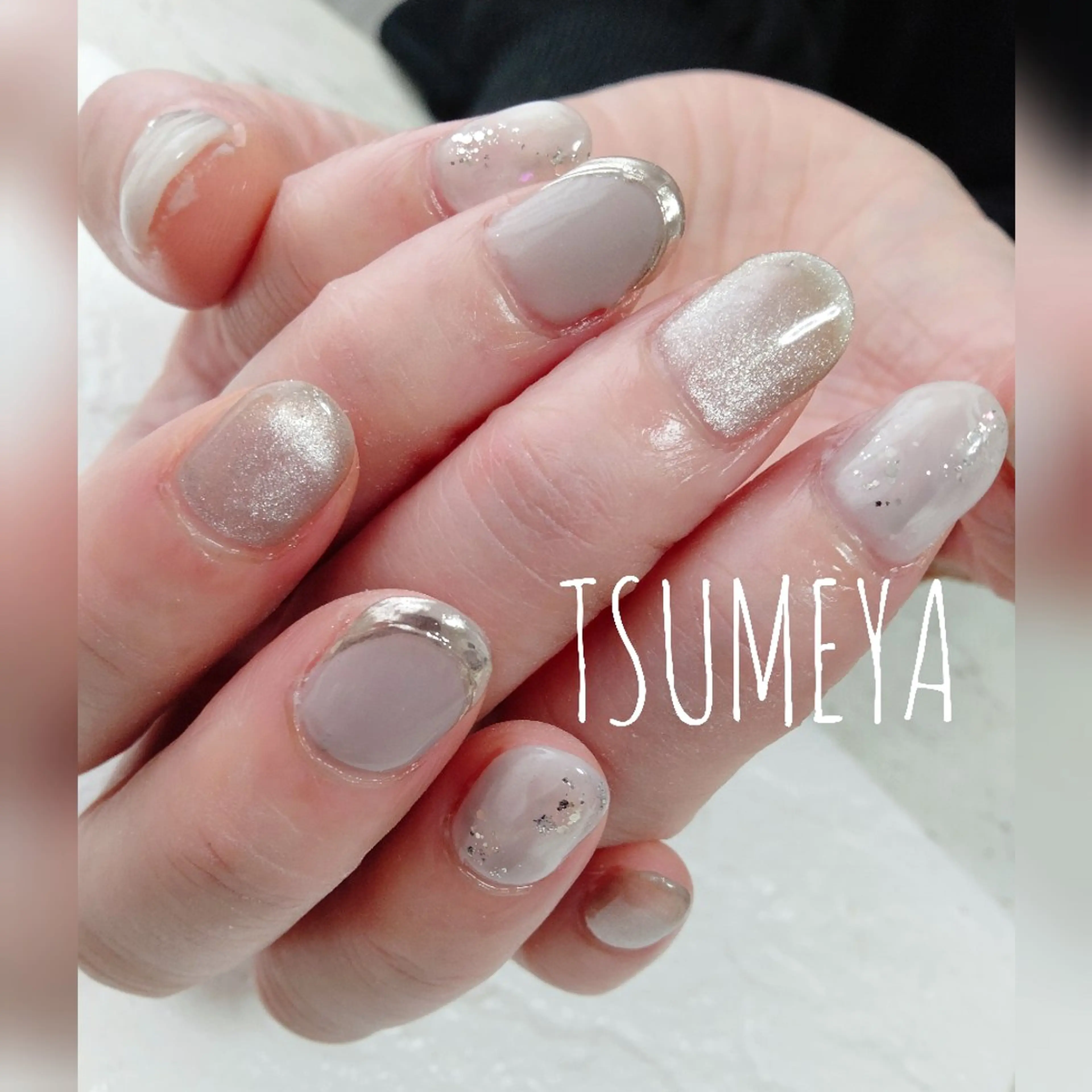ネイル マグネットネイル 春ネイル ハンドネイル _TSUMEYA _のネイルデザイン