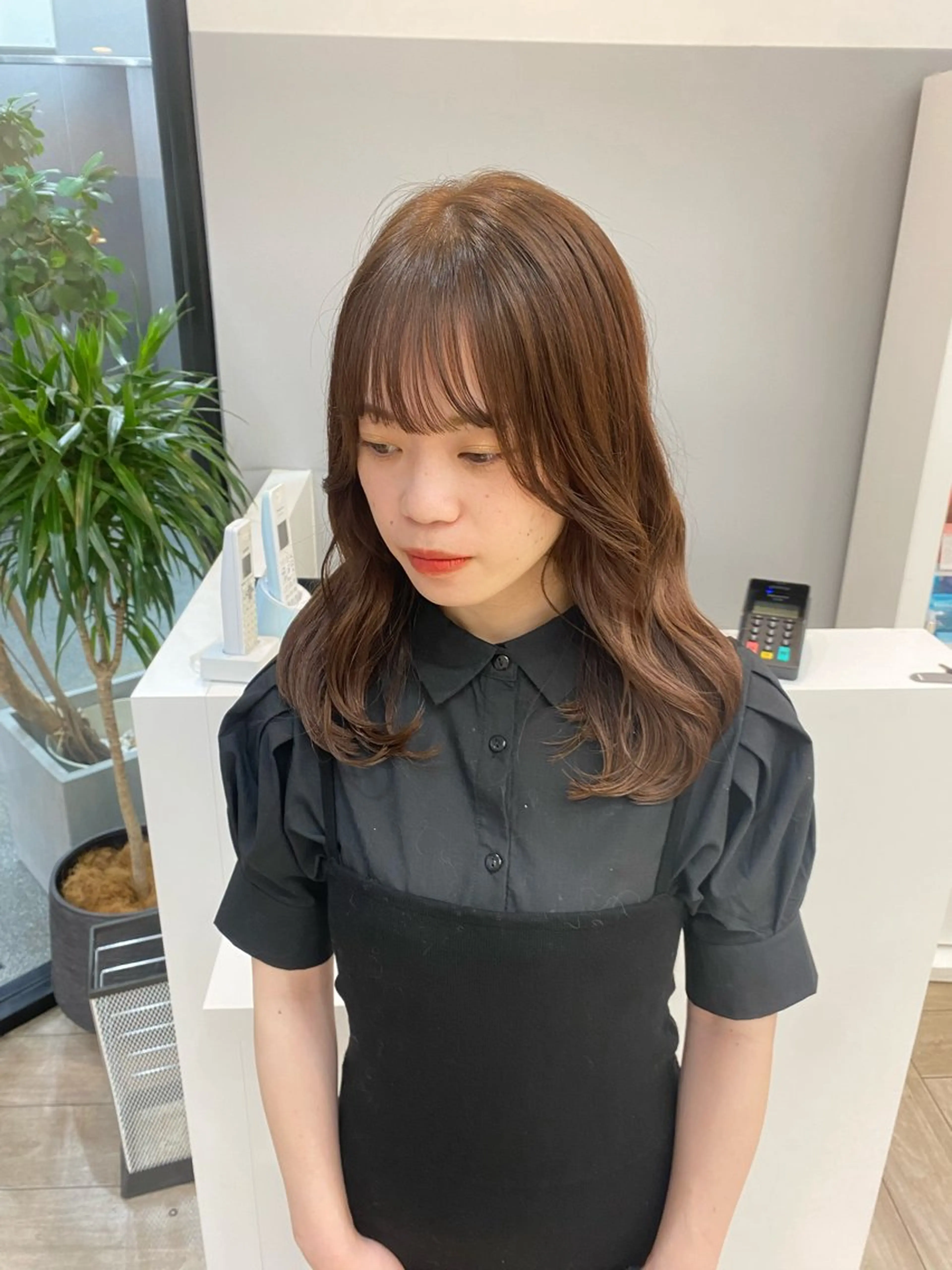 セミロング カラー 広島/ヘアセット /ベージュ/わかなのヘアスタイル