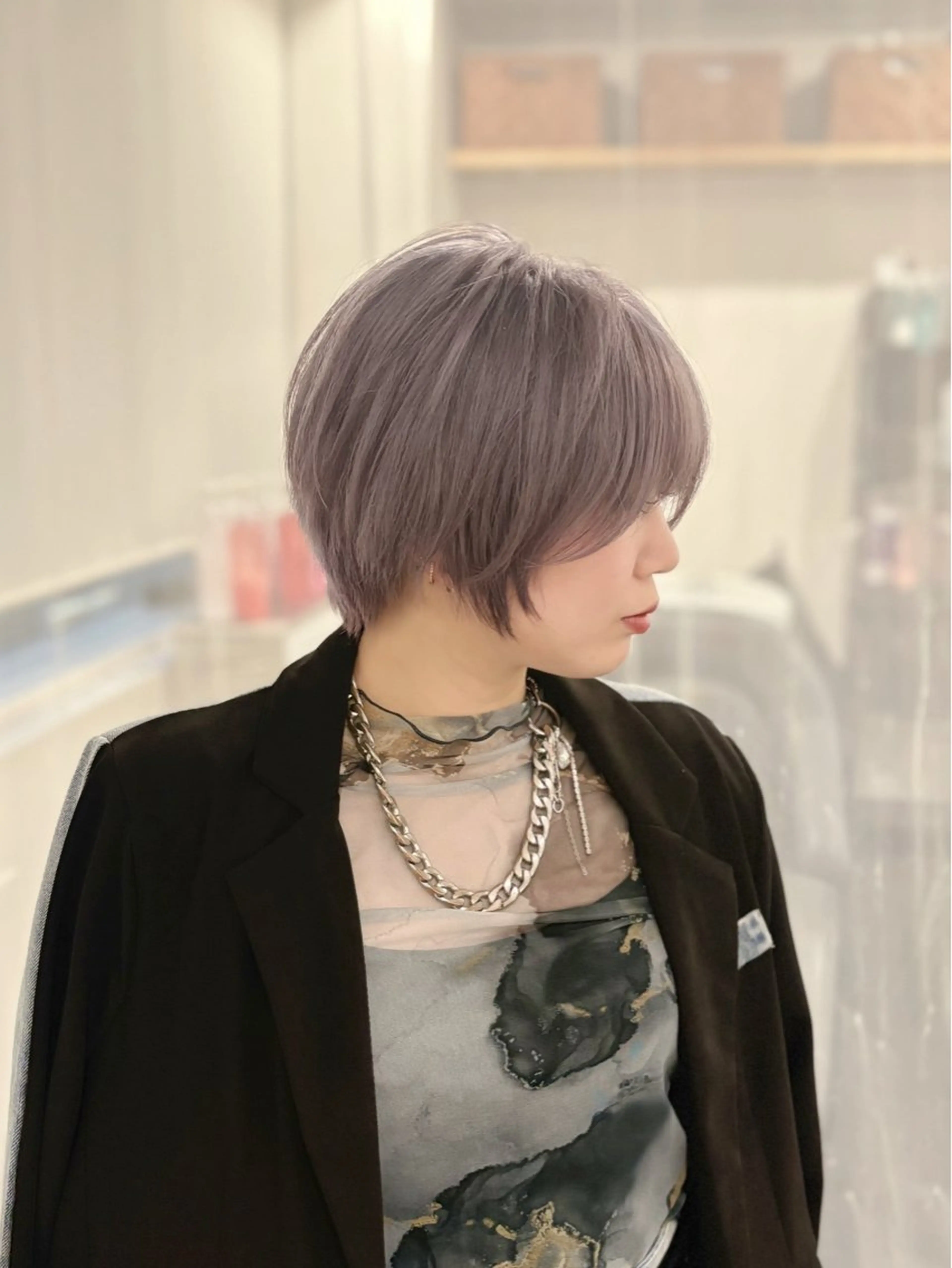 ショート カラー ヘアカラー トリートメント GaKu/ハイトーン /ブリーチ/レイヤーのヘアスタイル