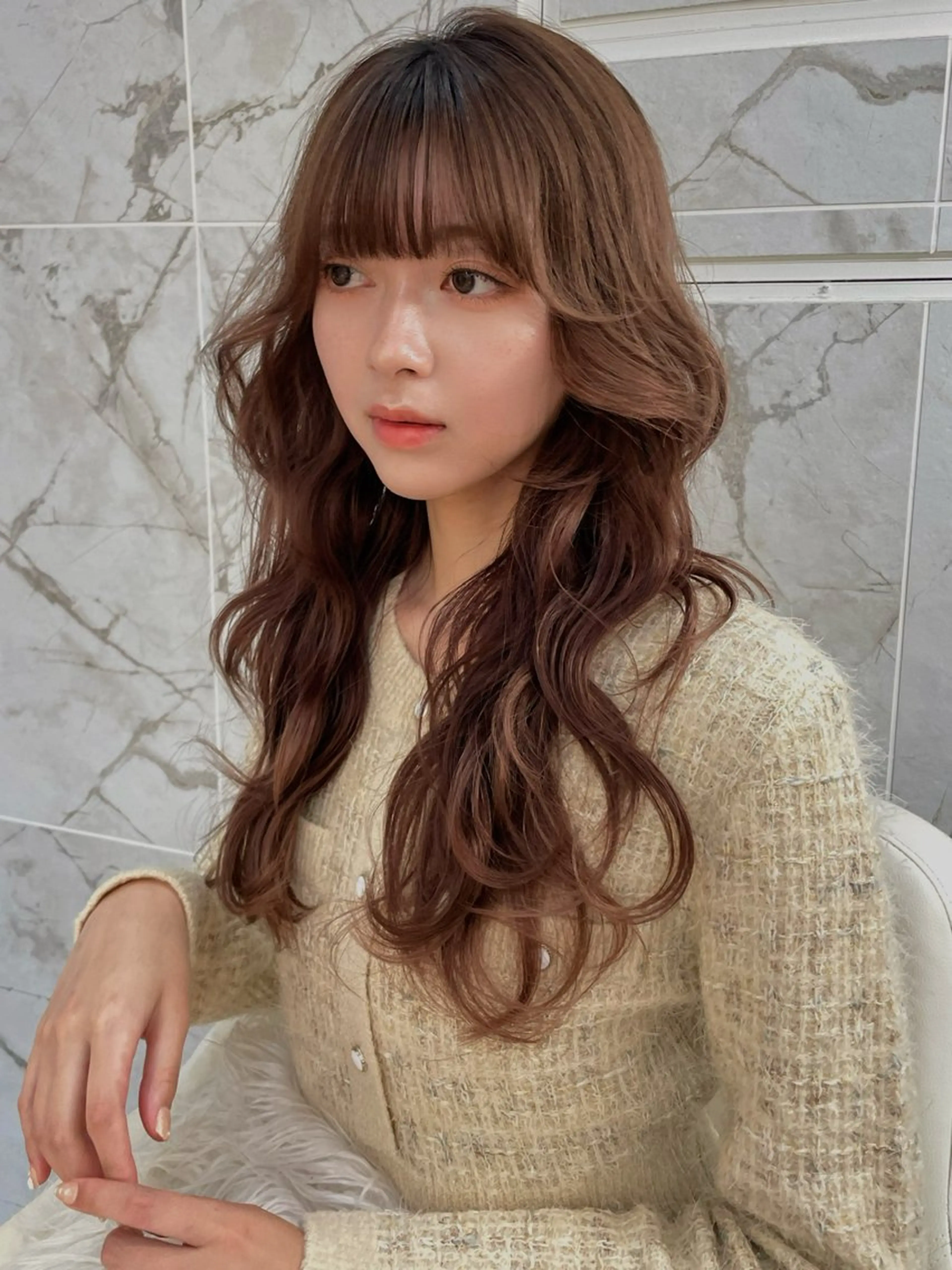 カラー 上品な透明感カラー 🫧renのヘアスタイル