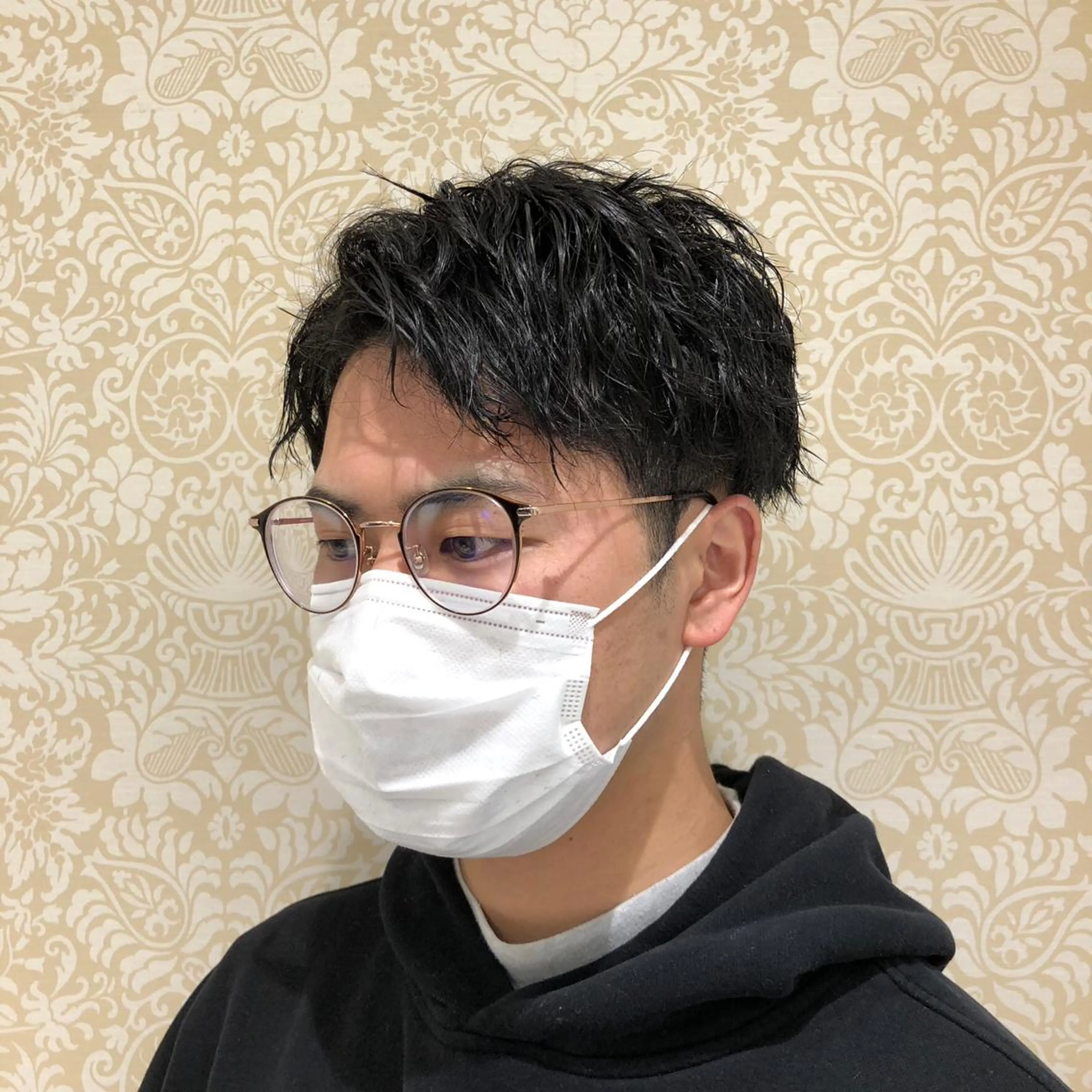 ミディアム パーマ メンズ カット パーマ トリートメント 🐠寒色系×パーマ 櫻井　麿偉🐏のヘアスタイル