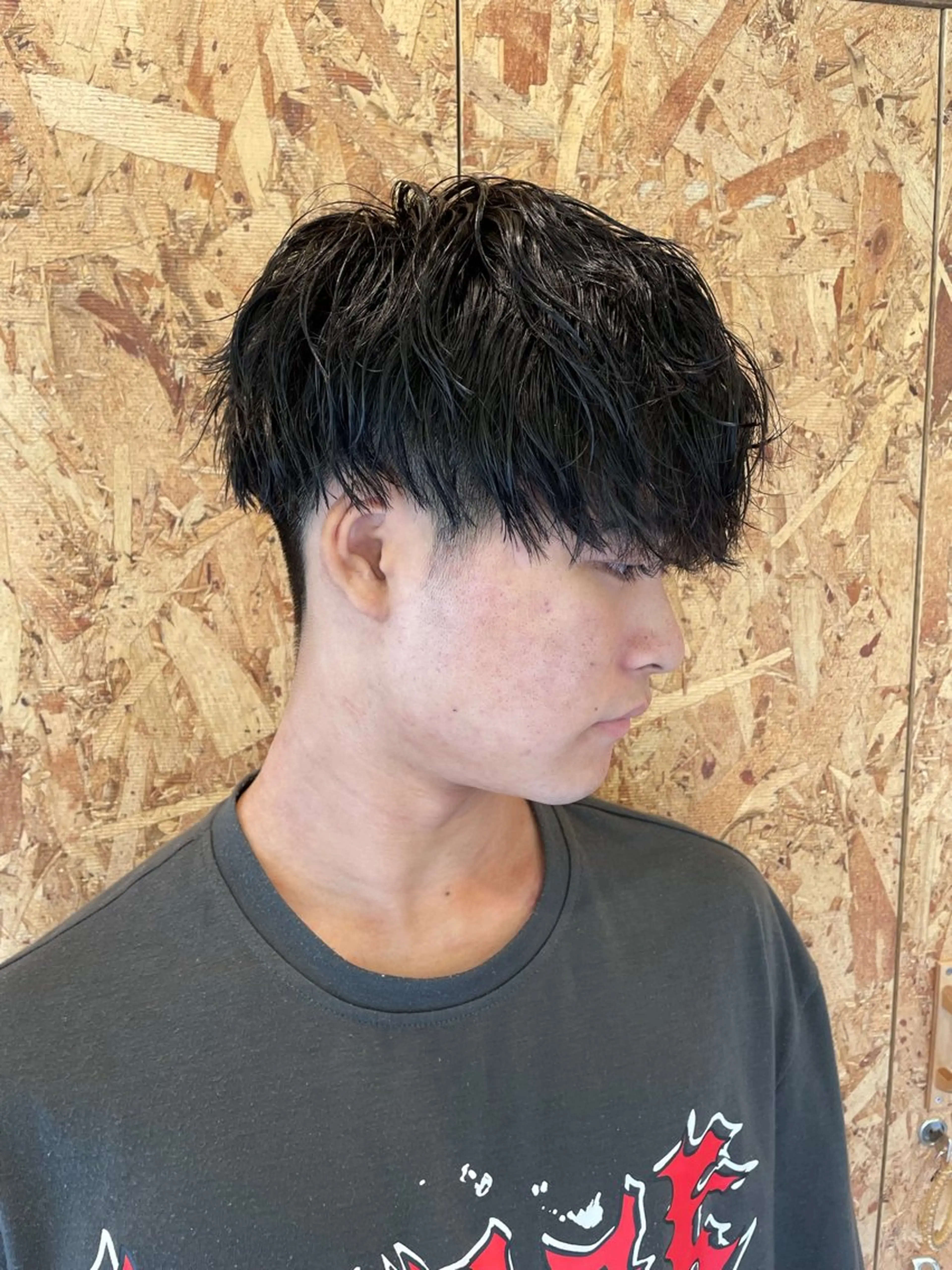 ショート 韓国風ヘア 似合わせカット 縮毛矯正 ツイストパーマ カット パーマ センターパート/ ニュアンスパーマ正樹のヘアスタイル