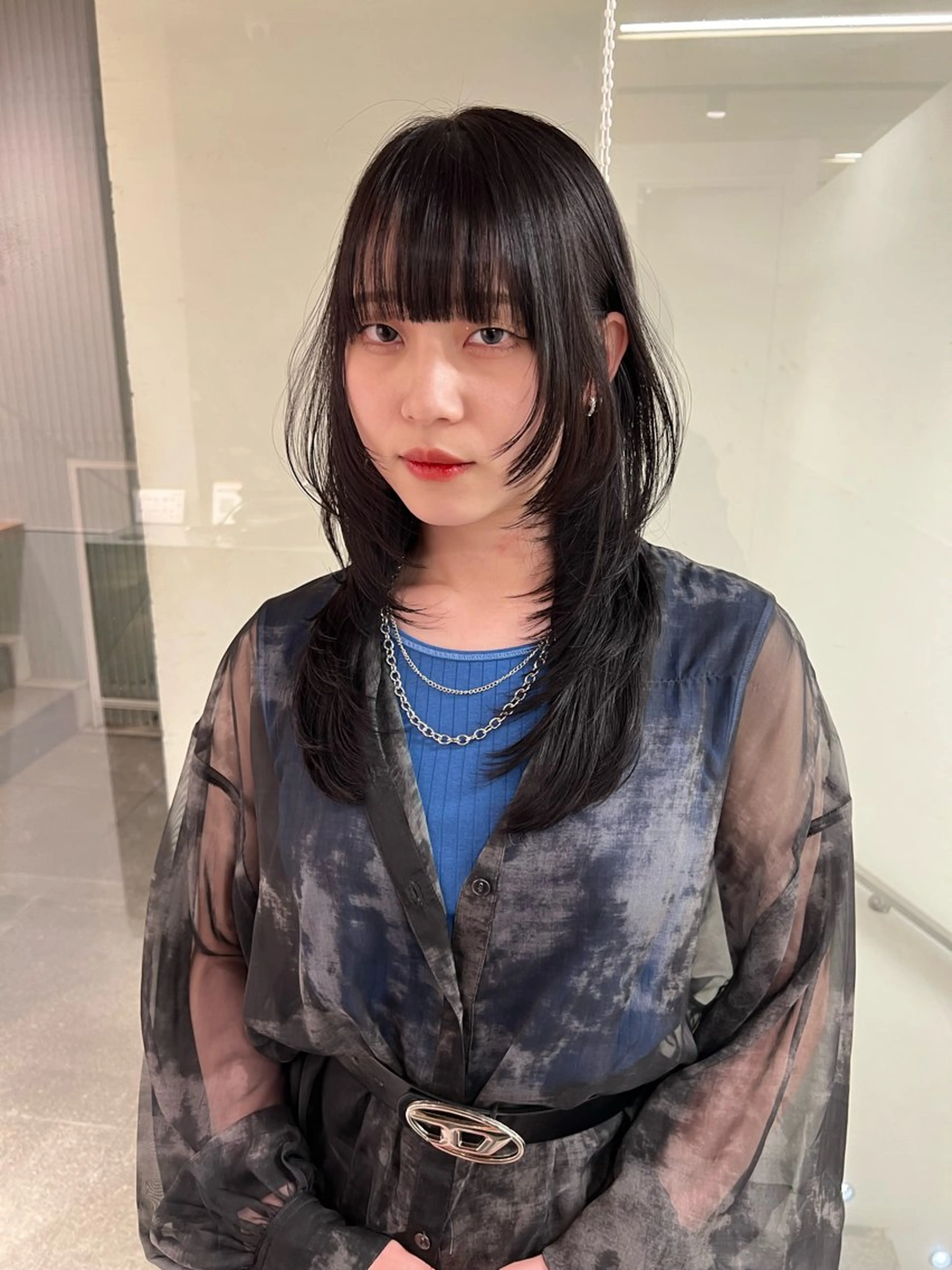 ロング カラー ロングレイヤー レイヤーカット ロング 小顔カット カット 縮毛矯正 トリートメント TOMOYA/ ショート、レイヤーのヘアスタイル