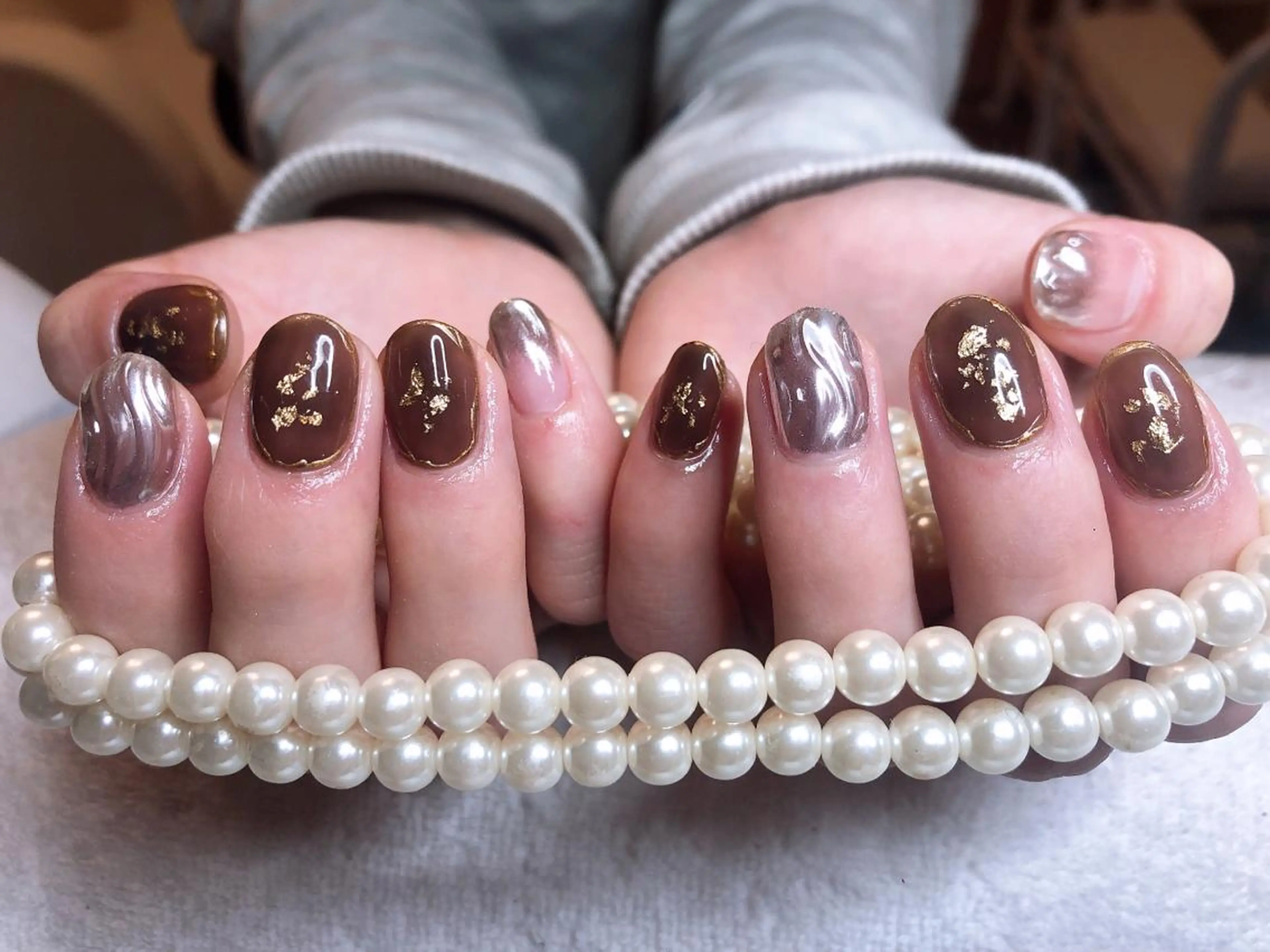 ミディアム ネイル 長さ出し専門 nynaのネイルデザイン