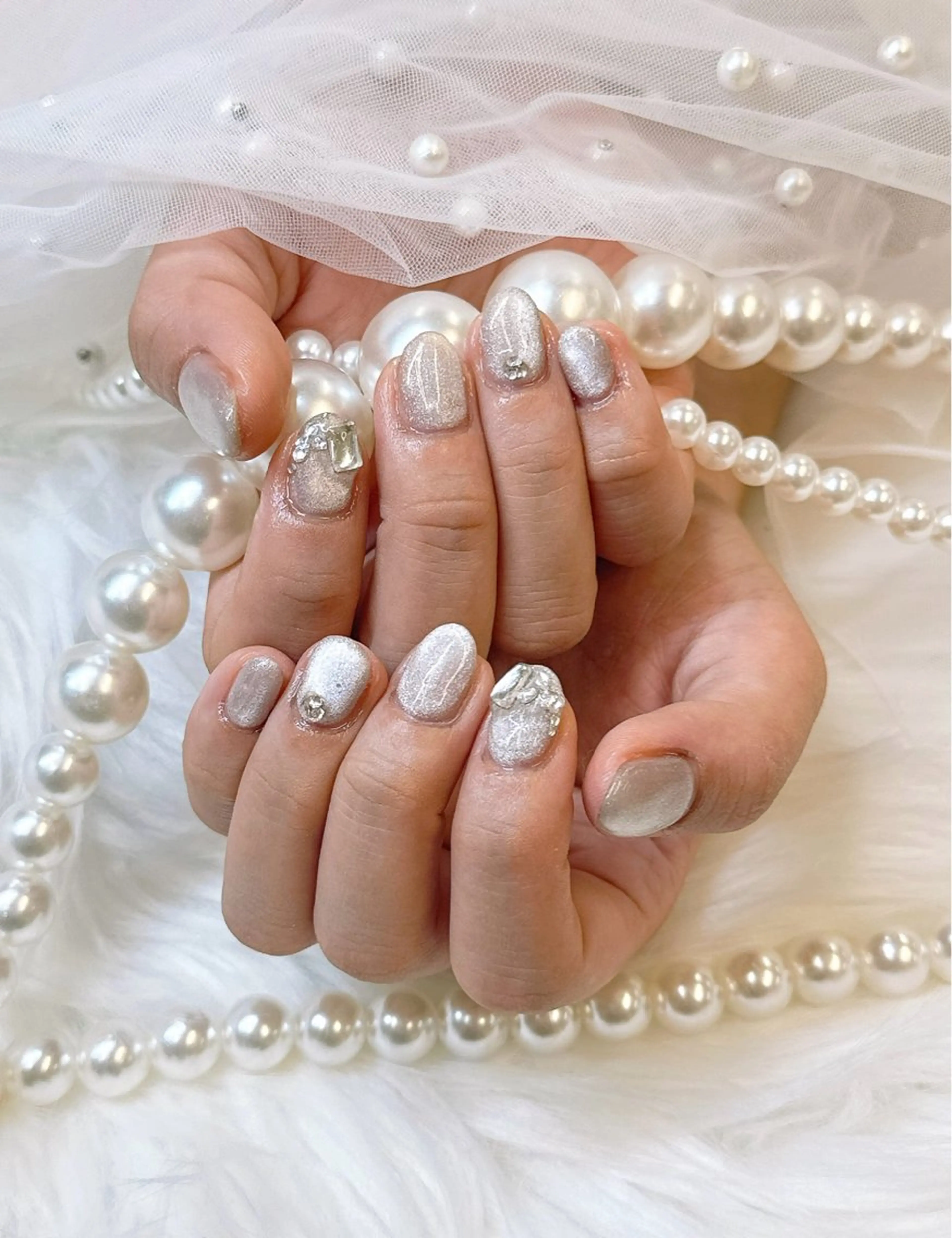 ネイル フットネイル フレンチネイル ジェルネイル ガラスフレンチ グラデーション ハンドネイル Queeens nailのネイルデザイン