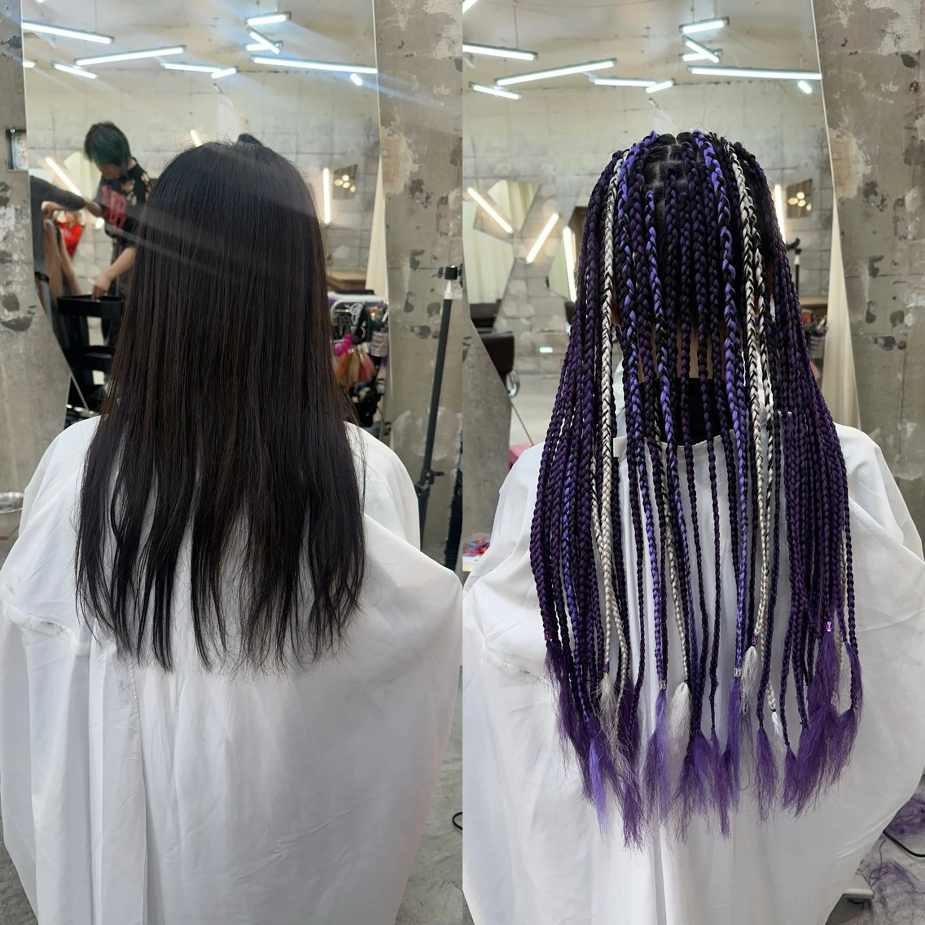 ロング カラー 黒髪 デザインカラー エクステ ロング 🌈派手髪エクステ ブレイズ🌈ひろとのヘアスタイル