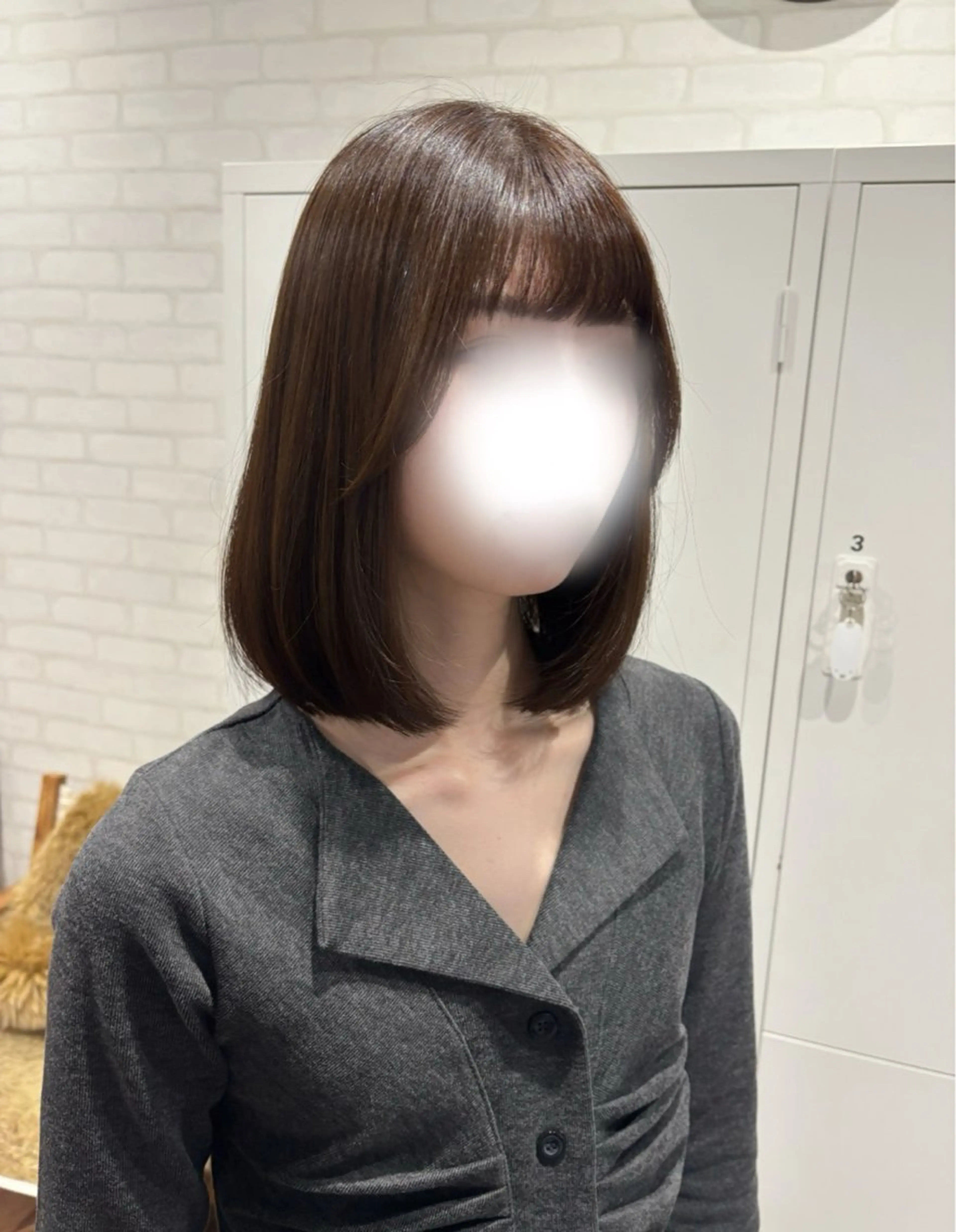 ミディアム カラー ヘアアレンジ カット ヘアカラー トリートメント kei🤎ベージュ /透明感カラー/博多のヘアスタイル