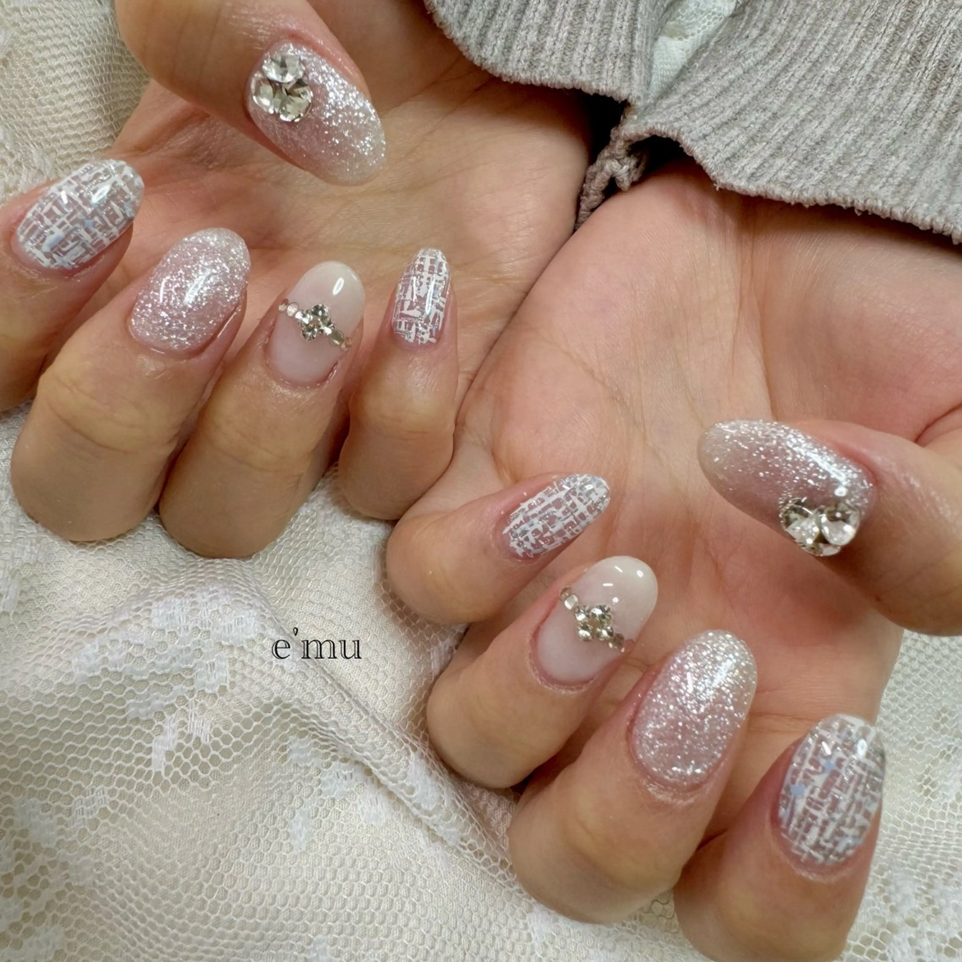 ネイル ツイードネイル nail salon e'mu💐のネイルデザイン