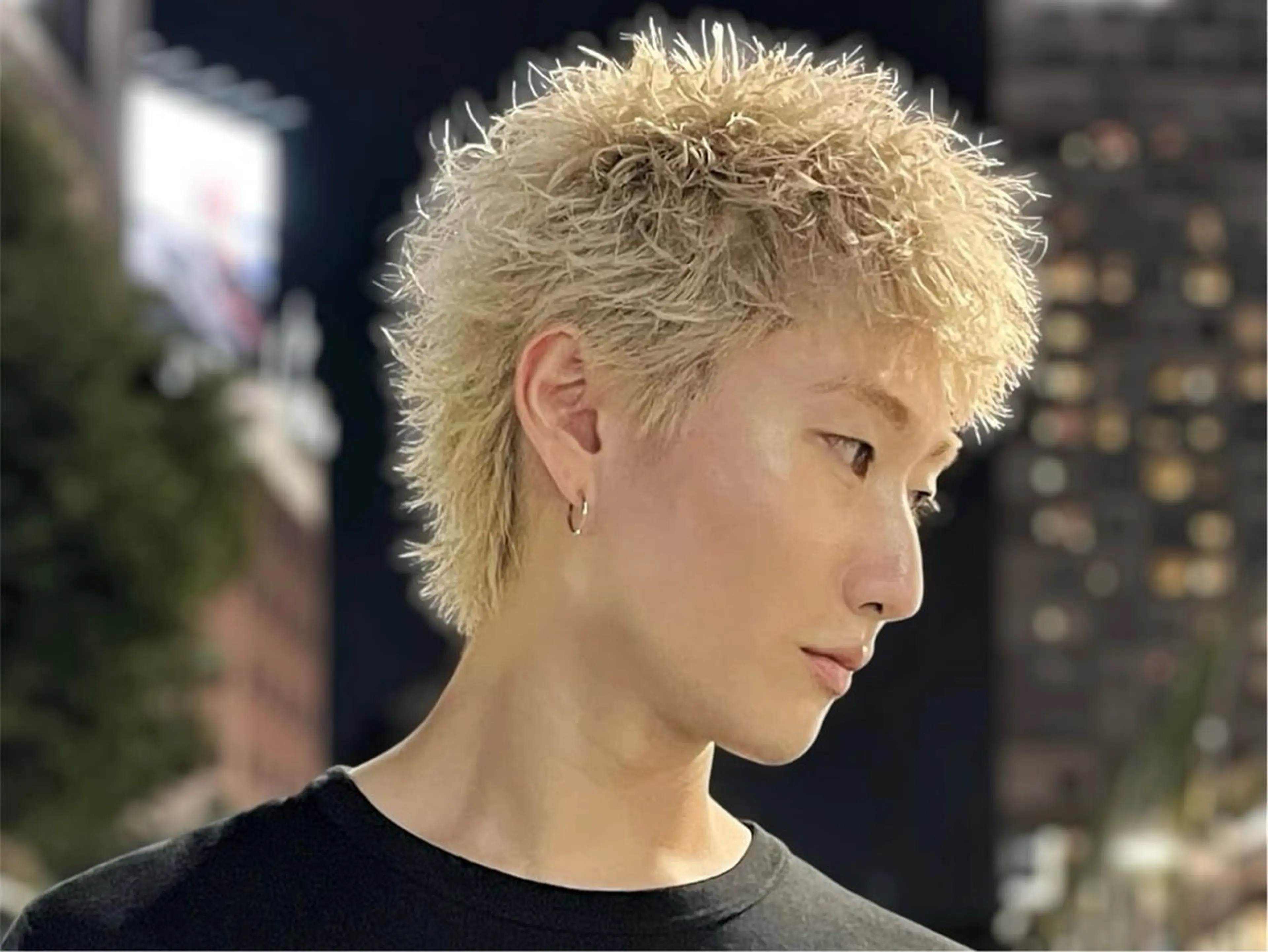 ショート カラー パーマ メンズ ヘアカラー ソフツイ/フェザー/ NEXT渋谷/颯のヘアスタイル