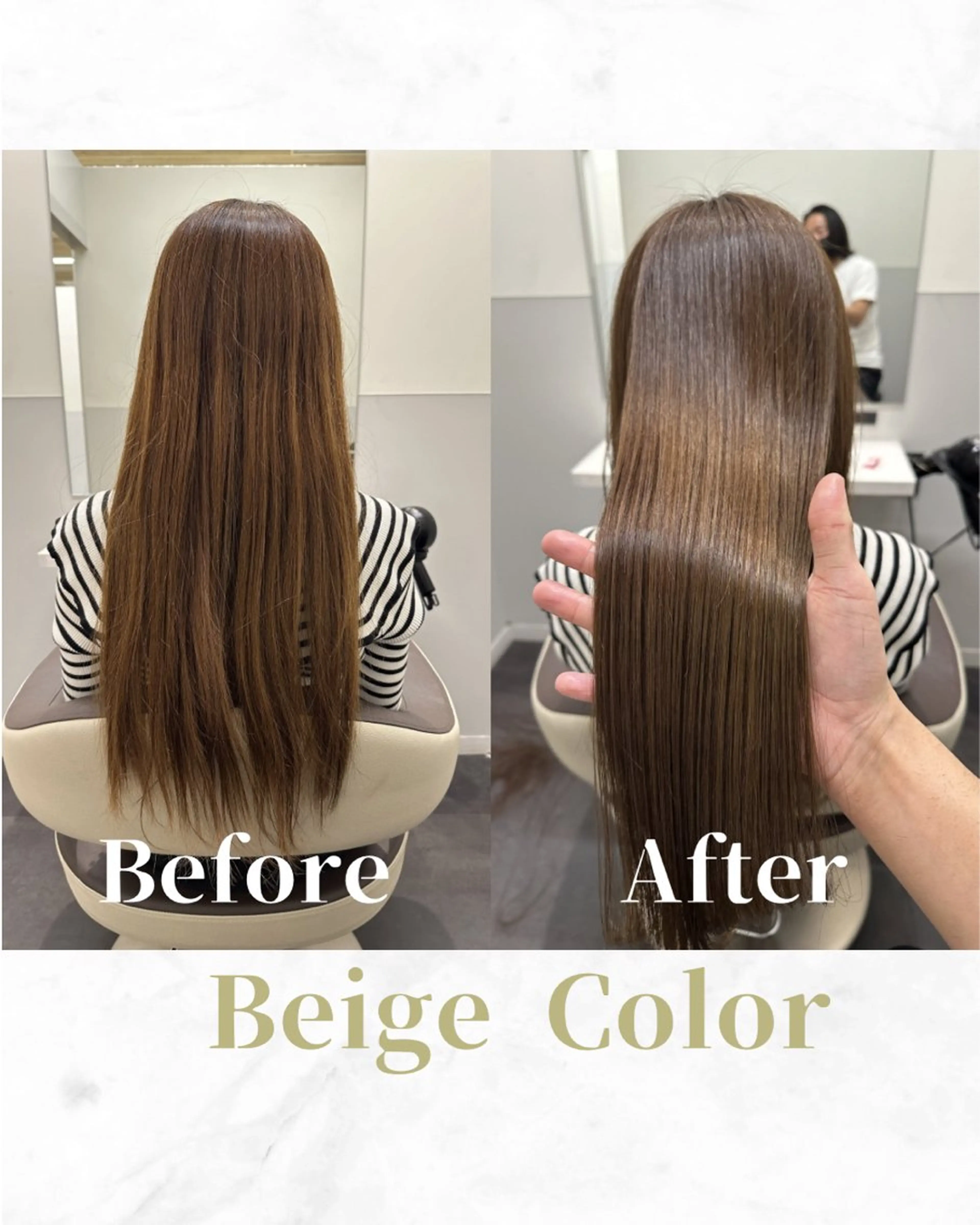 ロング カラー ベージュカラー 透明感カラー 髪質改善 トリートメント カット ヘアカラー トリートメント 【美髪矯正 /髪質改善】RINのヘアスタイル