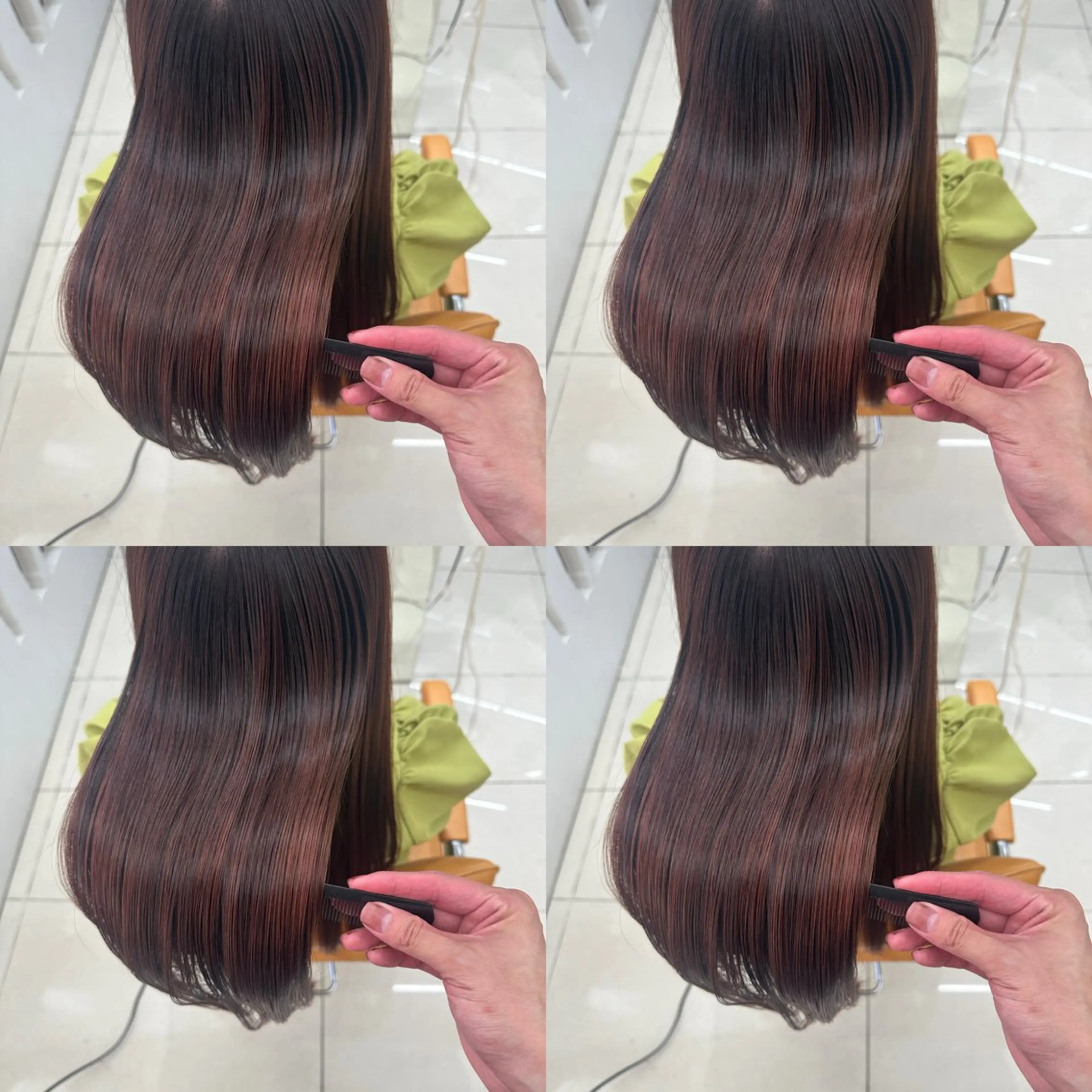 ロング カラー カット ヘアカラー 髪質改善× 白髪ぼかし溝江のヘアスタイル