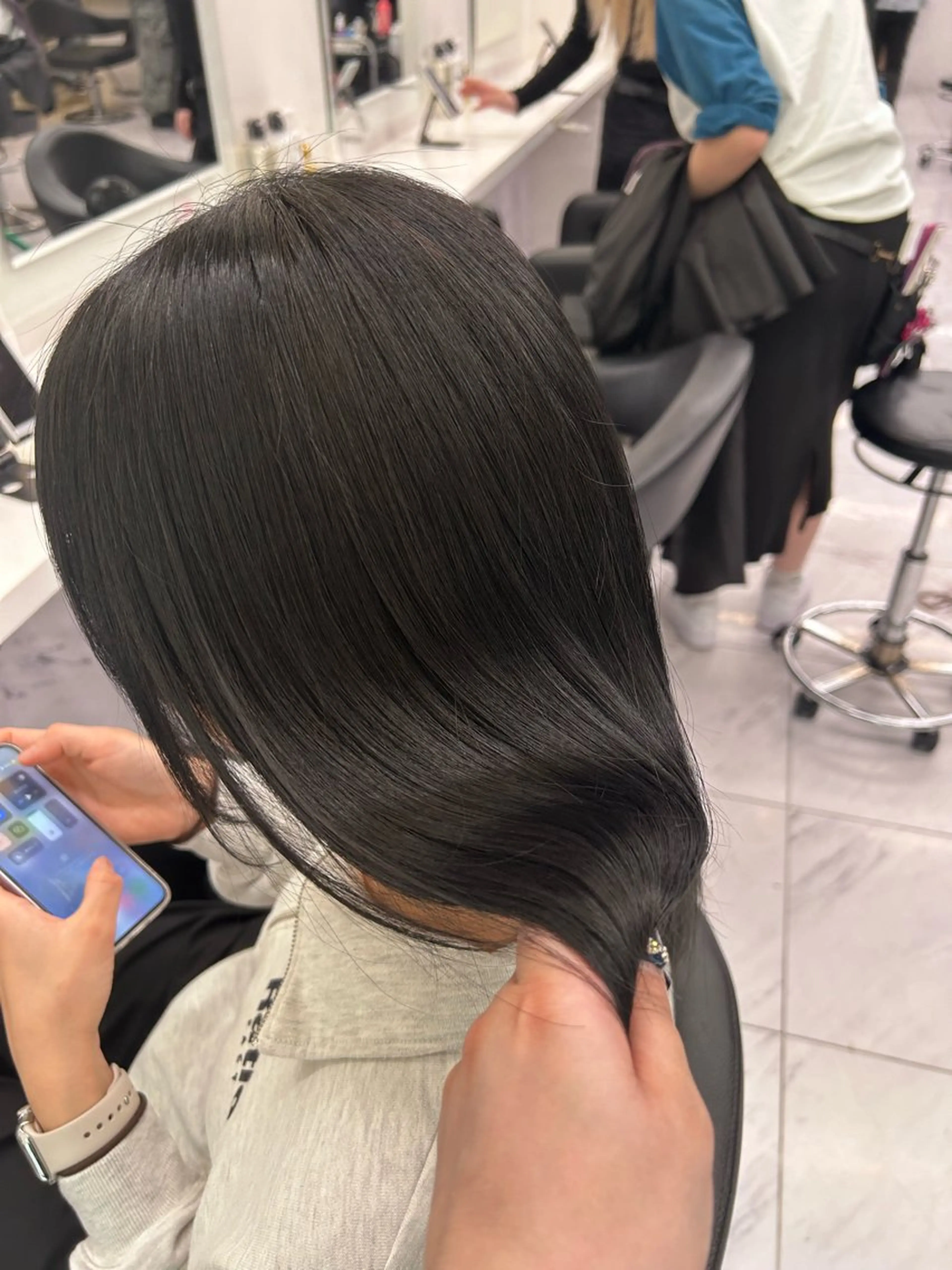 ロング カラー パーマ ヘアアレンジ メンズ キッズ ブリーチなしカラー/ ブラウン/レイヤーのヘアスタイル