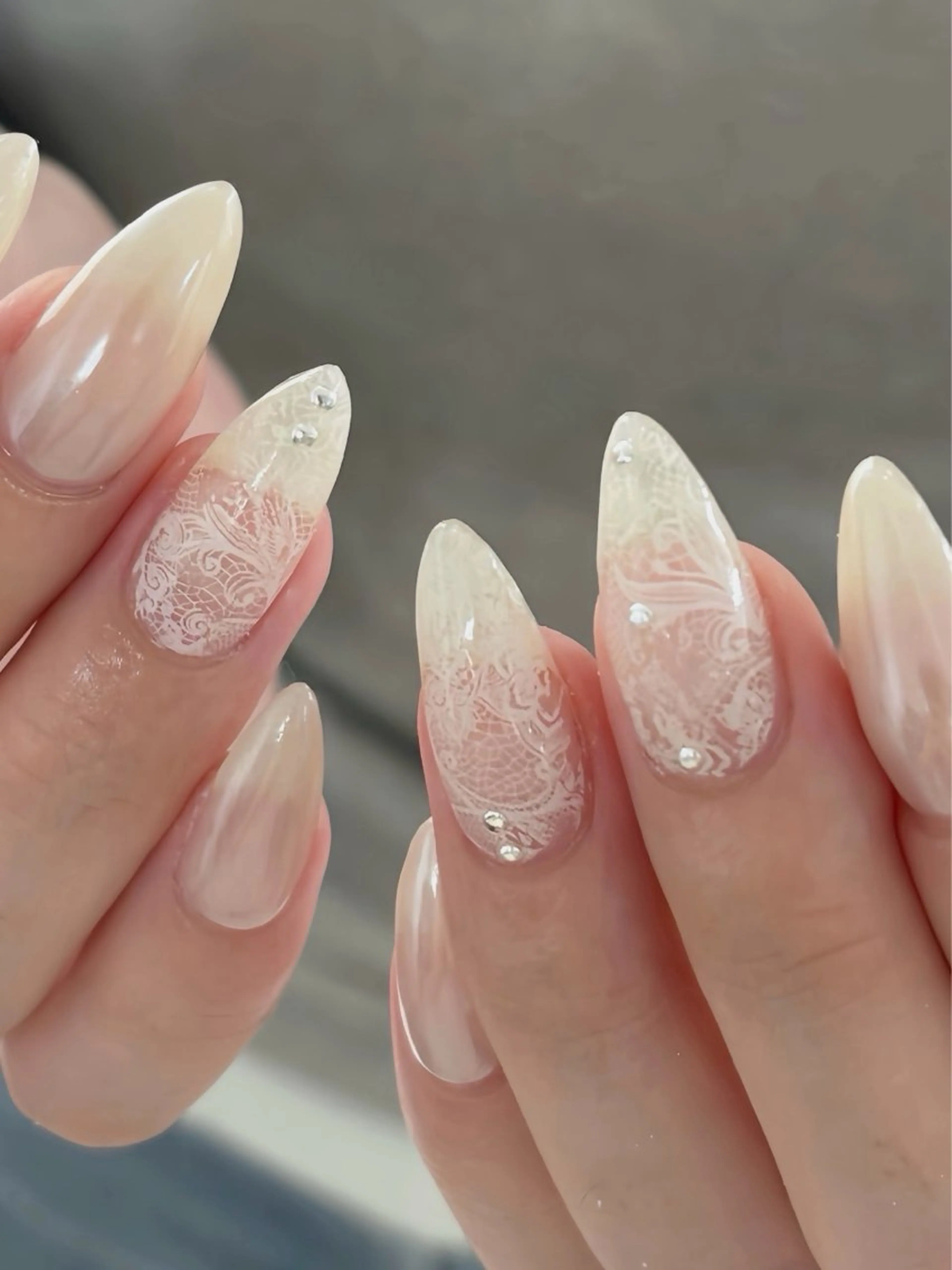 ネイル レース ワンカラーネイル ハンドネイル filonnail Juna💍のネイルデザイン