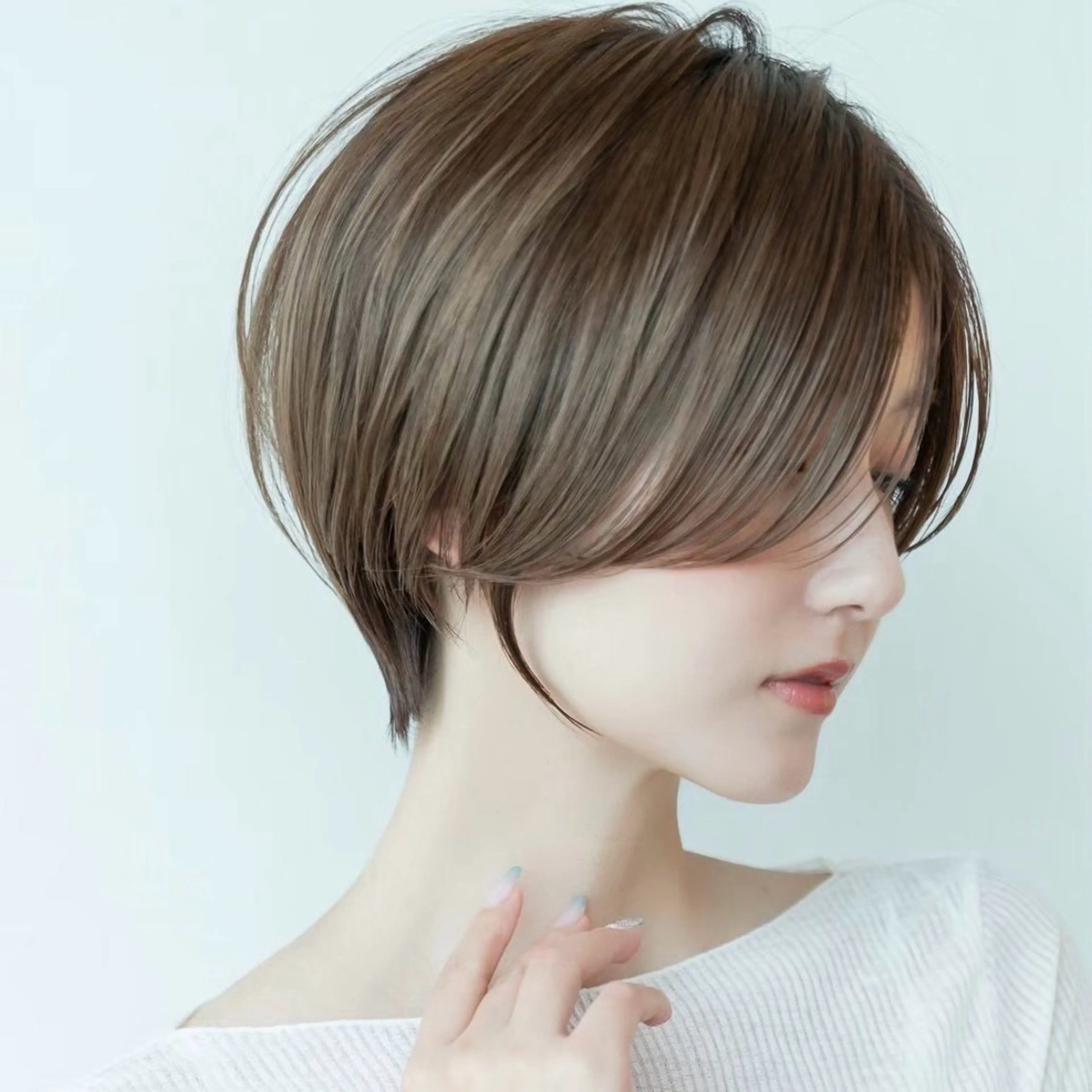 ショート カラー 切りっぱなしボブ ショートボブ 丸みショート ボブ くびれヘア カット ヘアカラー トリートメント 田中航平/渋谷ボブ/ レイヤーボブのヘアスタイル