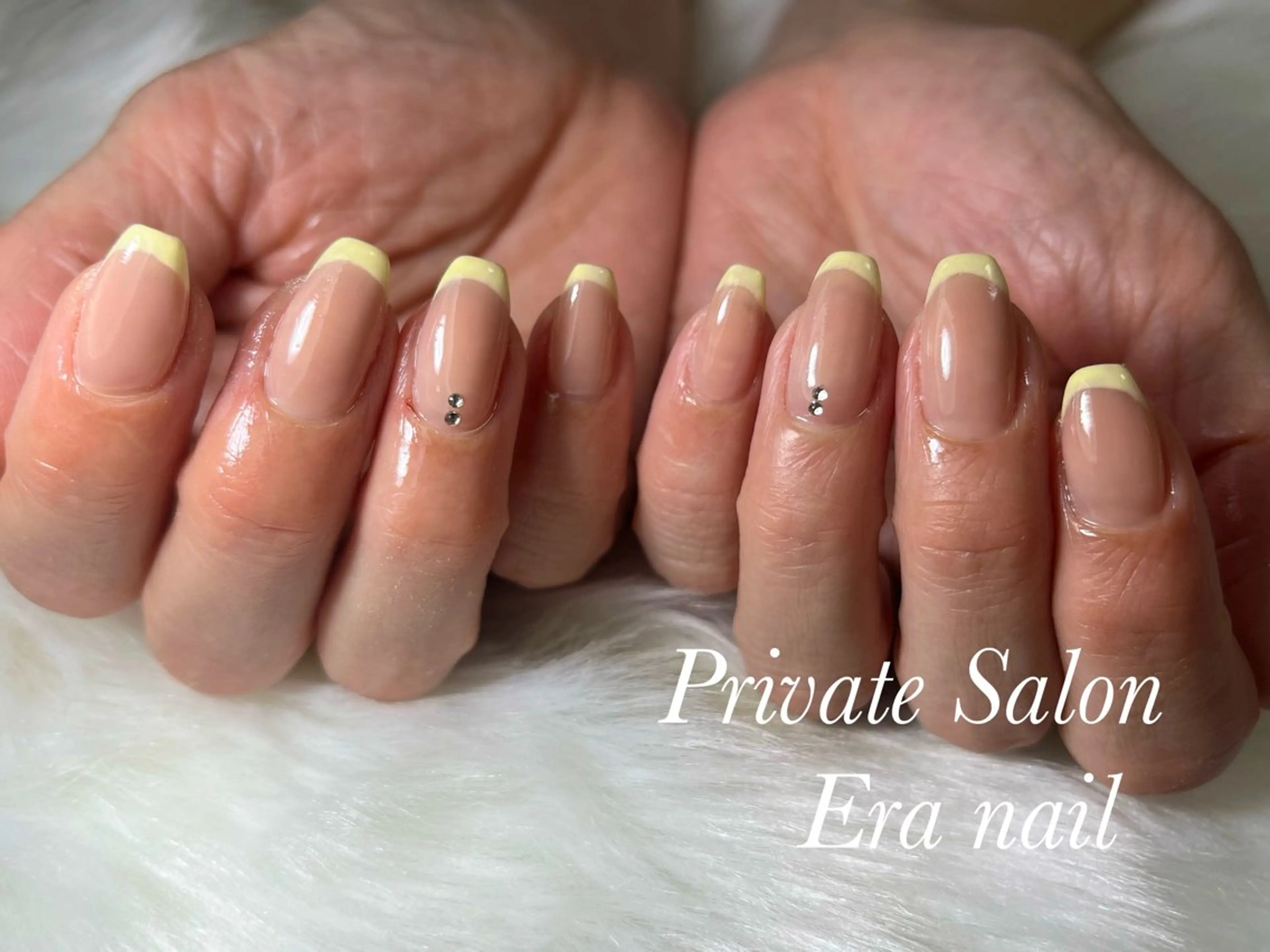 ネイル フレンチネイル 春ネイル 黄色 Era nailのネイルデザイン