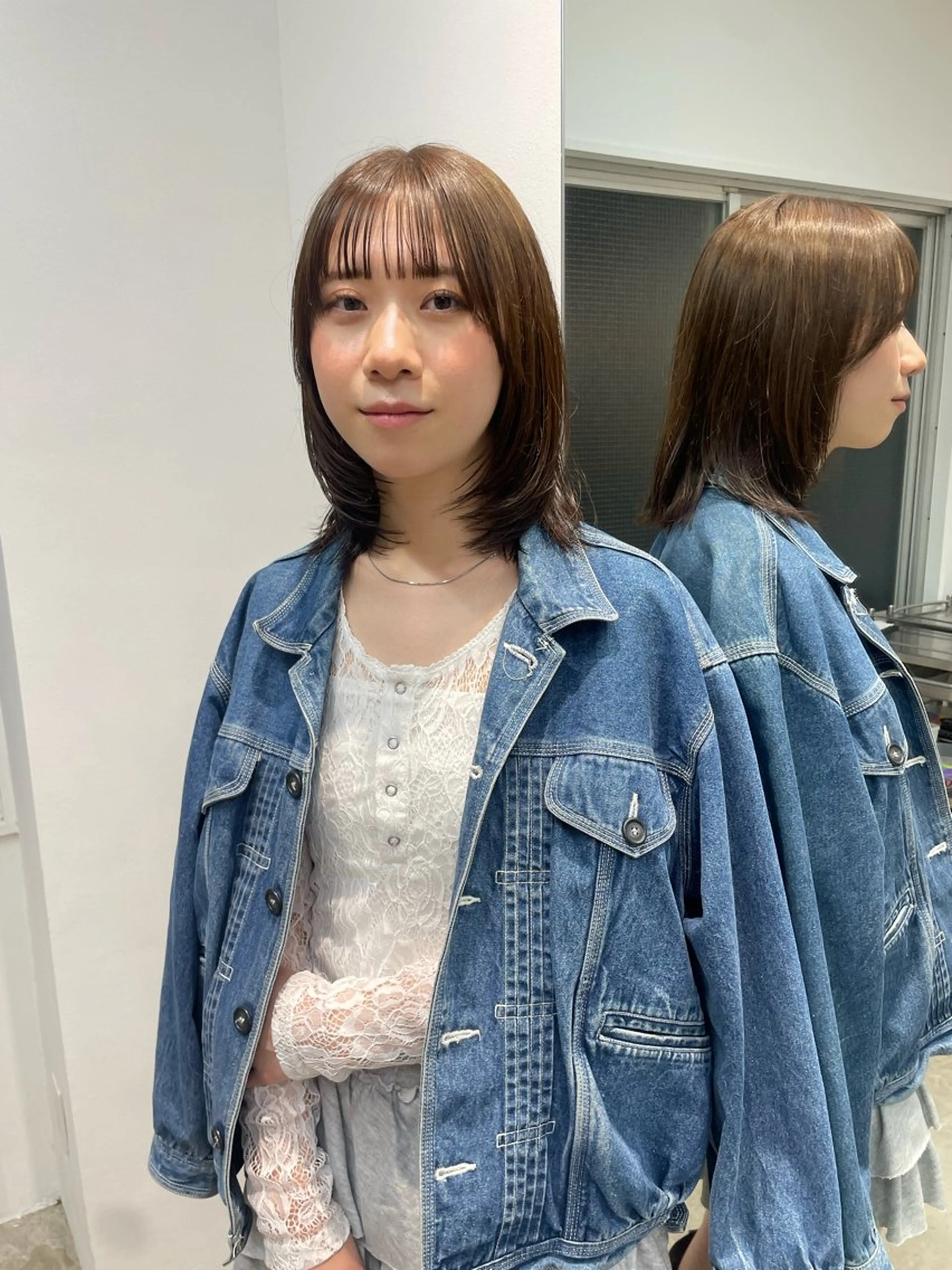 ミディアム カラー ヘアカラー トリートメント 𝘚𝘶𝘻𝘶 𓂃𓈒𓏸のヘアスタイル