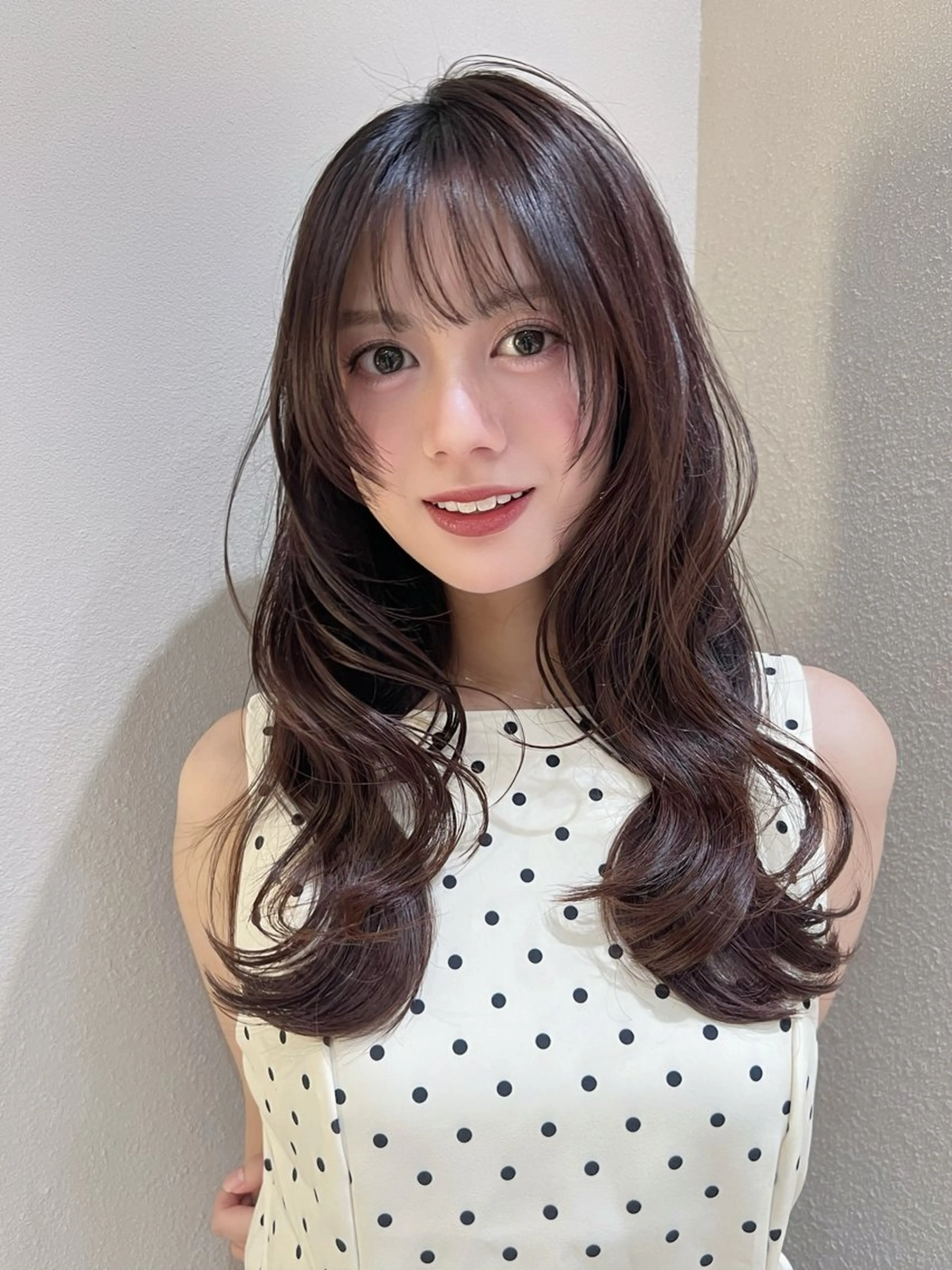 ロング カラー カット ヘアカラー トリートメント 興津/韓国レイヤー ダブルカラー美髪縮毛のヘアスタイル