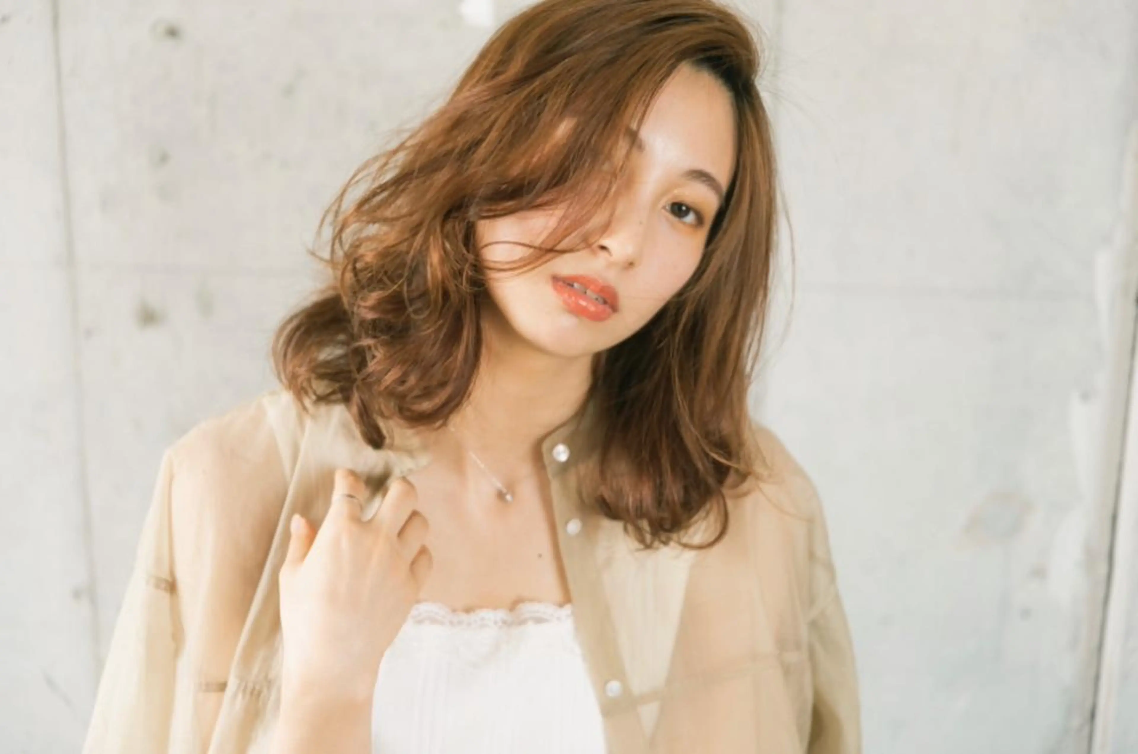 ミディアム カラー パーマ 立石 タテイシのヘアスタイル