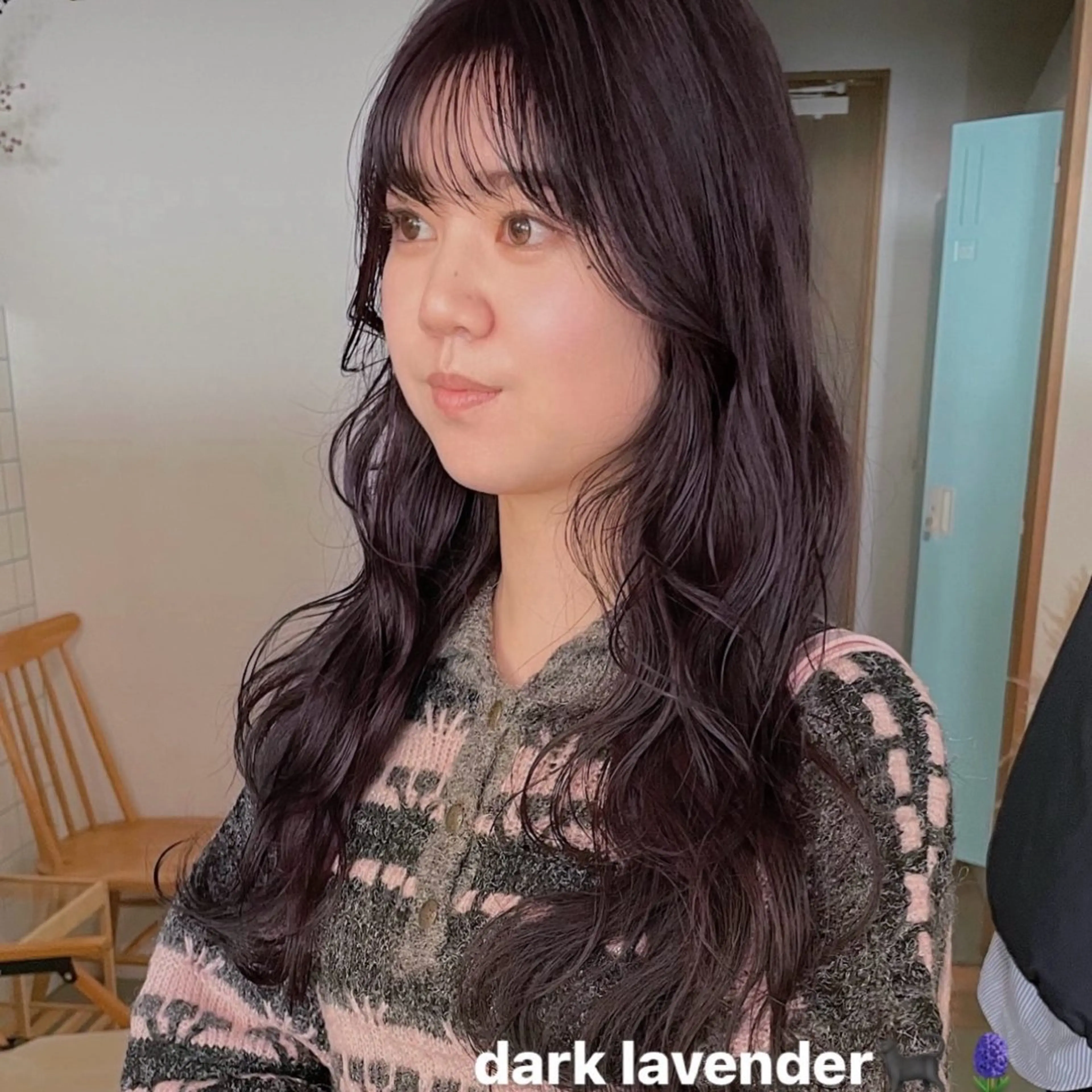 ロング カラー ディープラベンダー ラベンダーカラー ヘアカラー ニイ/栄/ ボブカットモデル募集のヘアスタイル