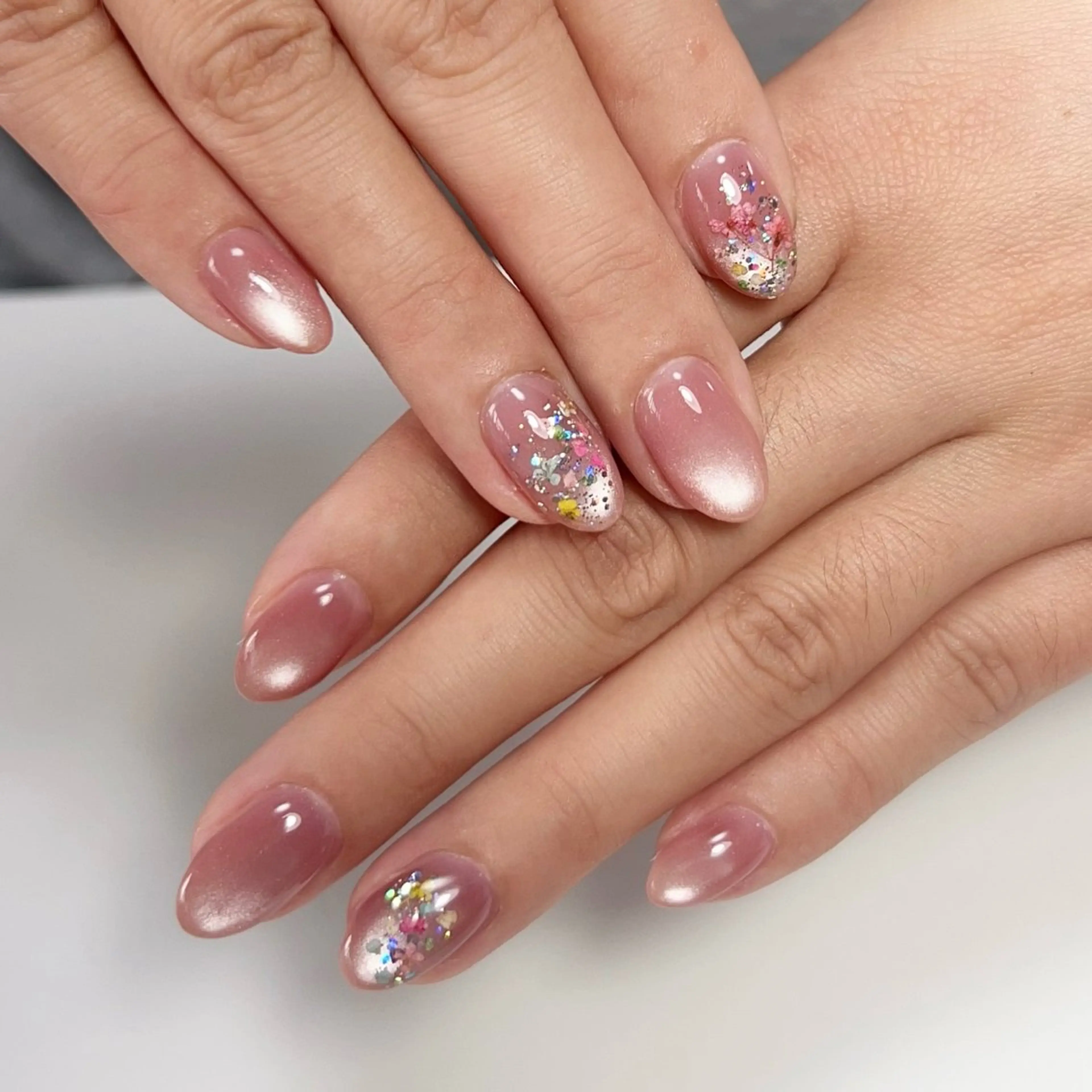 ネイル アニマル柄 アートネイル オーロラネイル べっ甲ネイル ブラウン ハンドネイル Rika Nail ellaのネイルデザイン