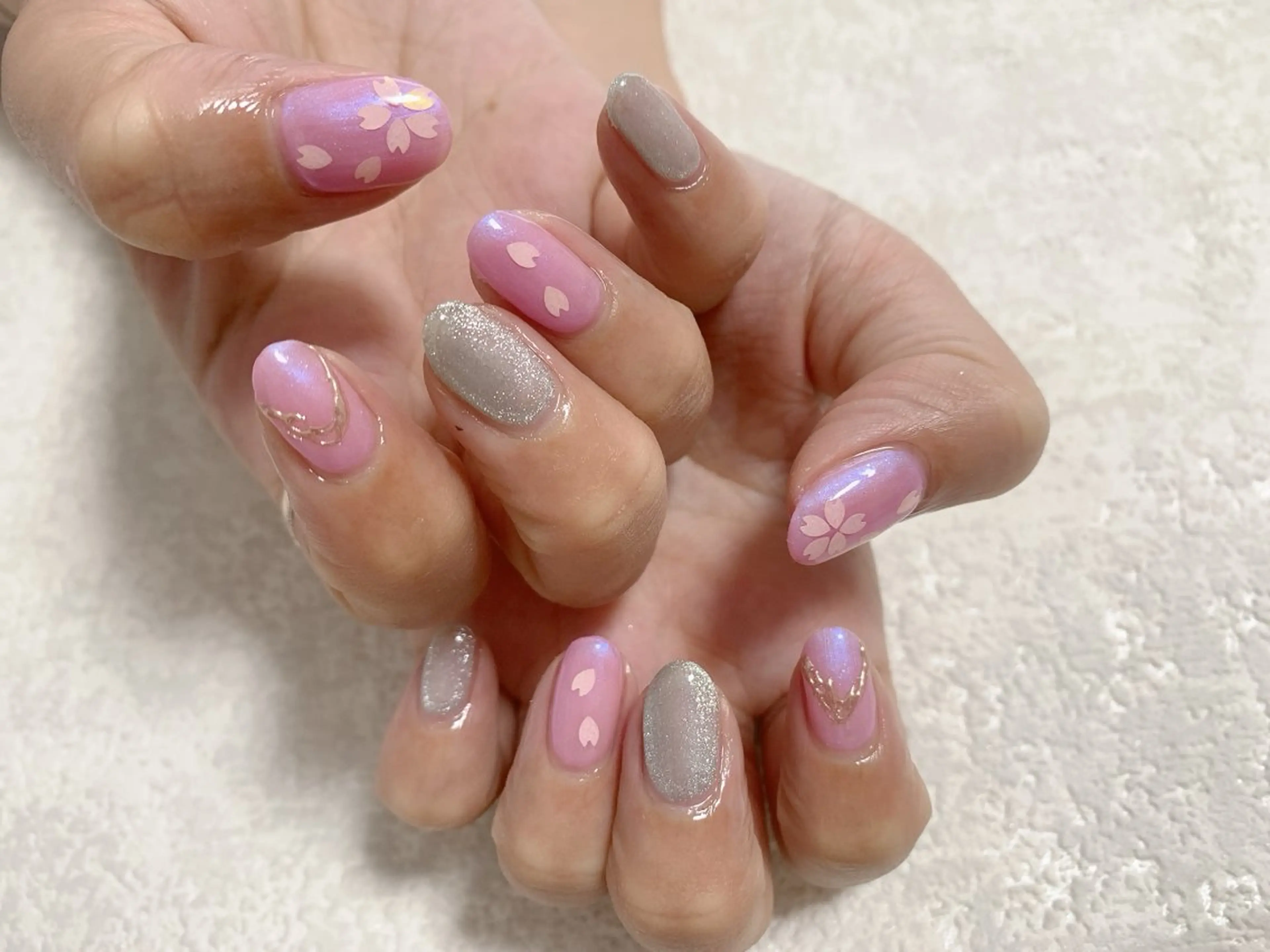 ネイル 桜ネイル ジェルネイル メンズネイル パラジェル シンプルネイル kiki nail たまプラーザのネイルデザイン