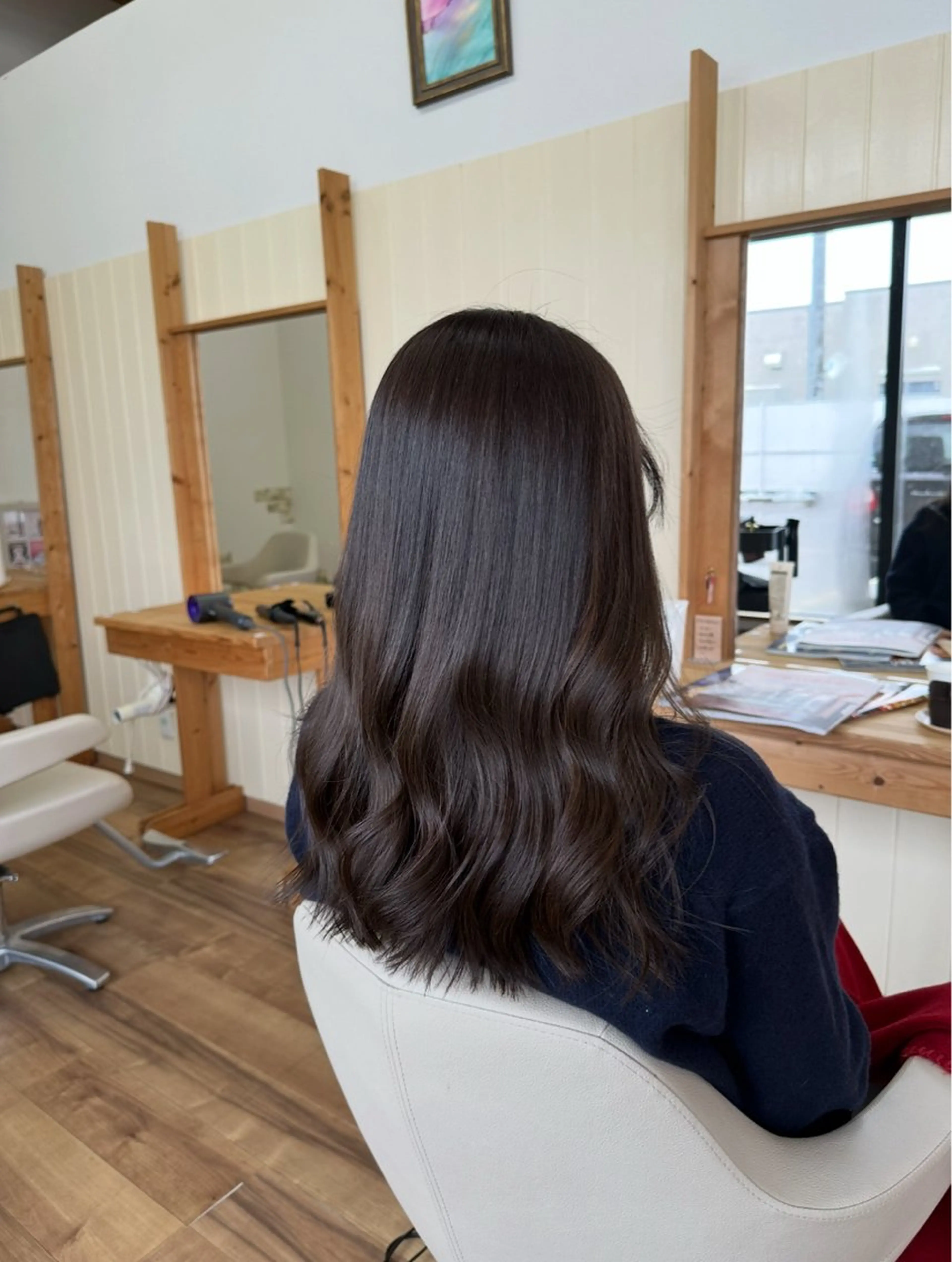 セミロング カット ヘアカラー トリートメント 細貝 舞利のヘアスタイル