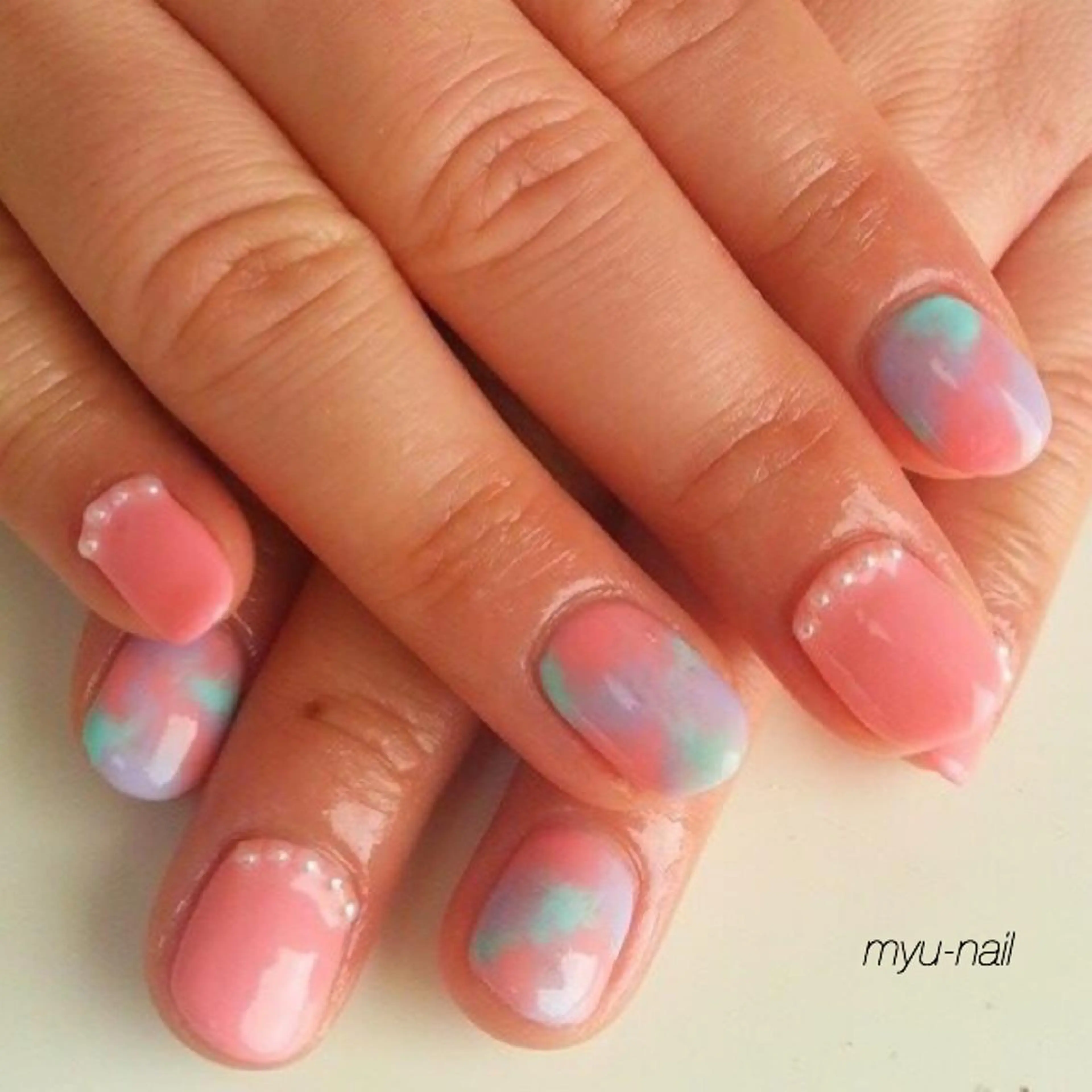 ネイル アートネイル パステルネイル ホームサロン myu-nailのネイルデザイン