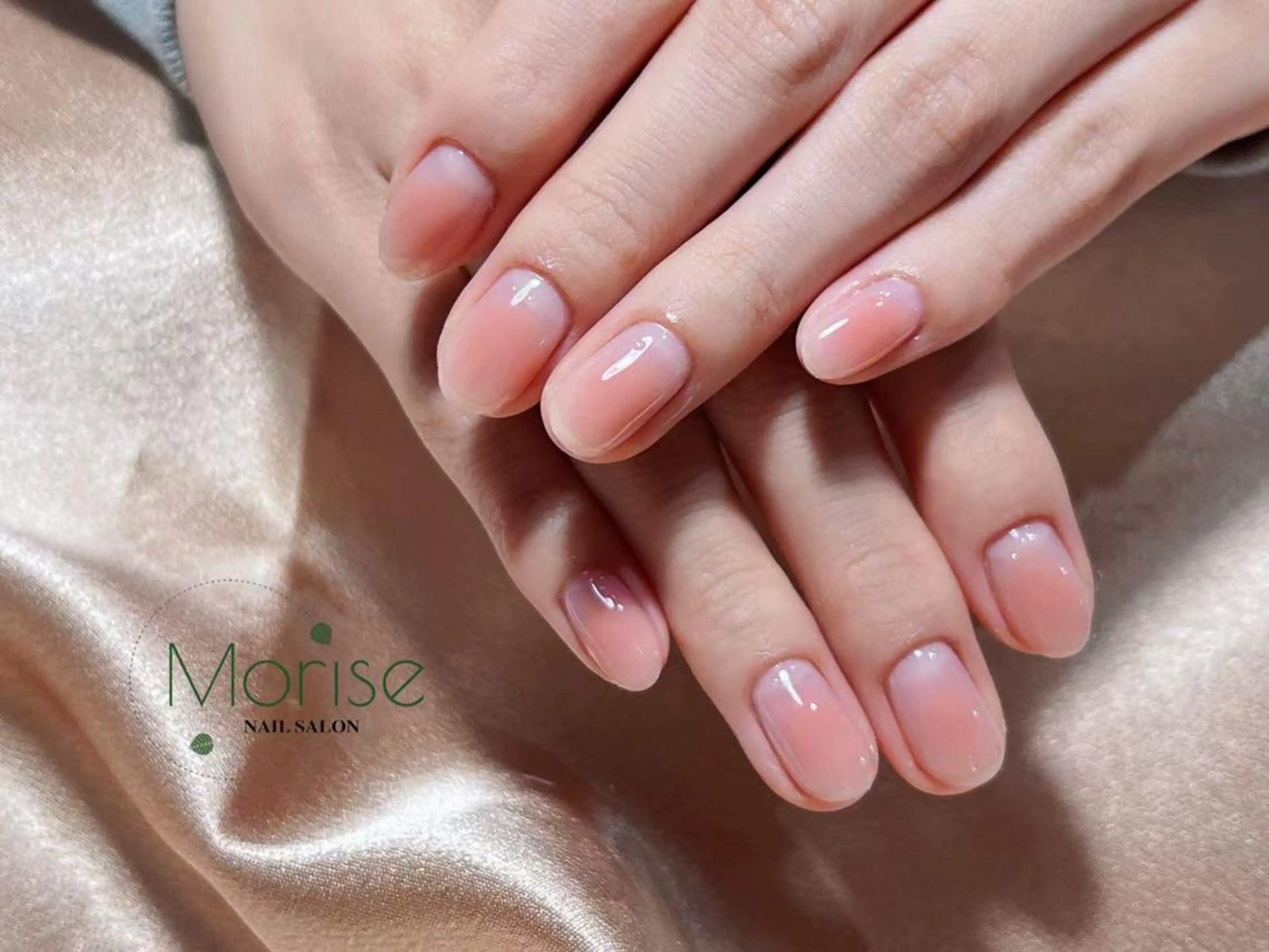 ネイル 長さ出し フレンチネイル ジェルネイル ガラスフレンチ 韓国ネイル MoriseNail Jr研修💜はるかのネイルデザイン