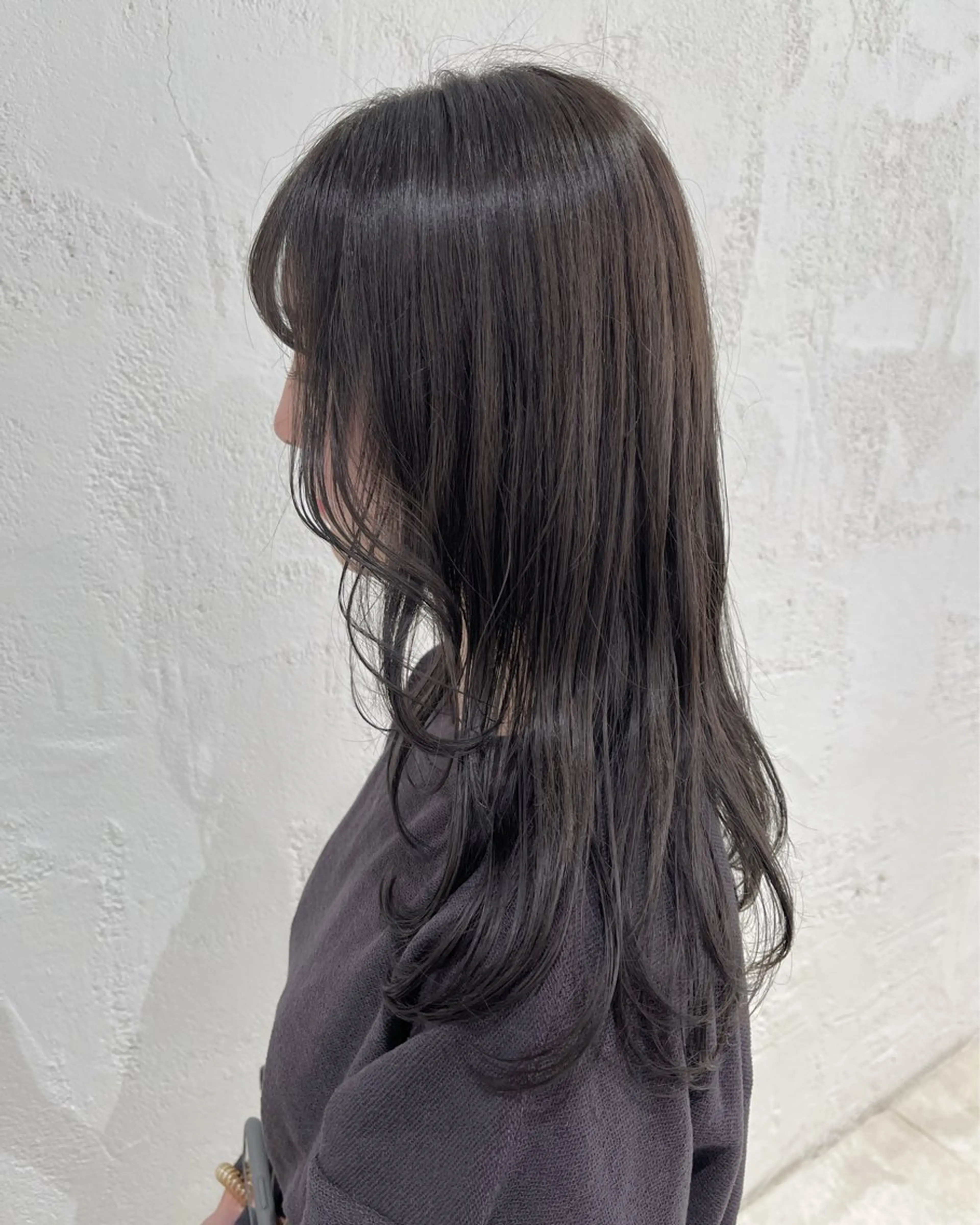 セミロング カラー 透明感カラー グレージュ カット ヘアカラー トリートメント サソウ ユリエ🥥のヘアスタイル