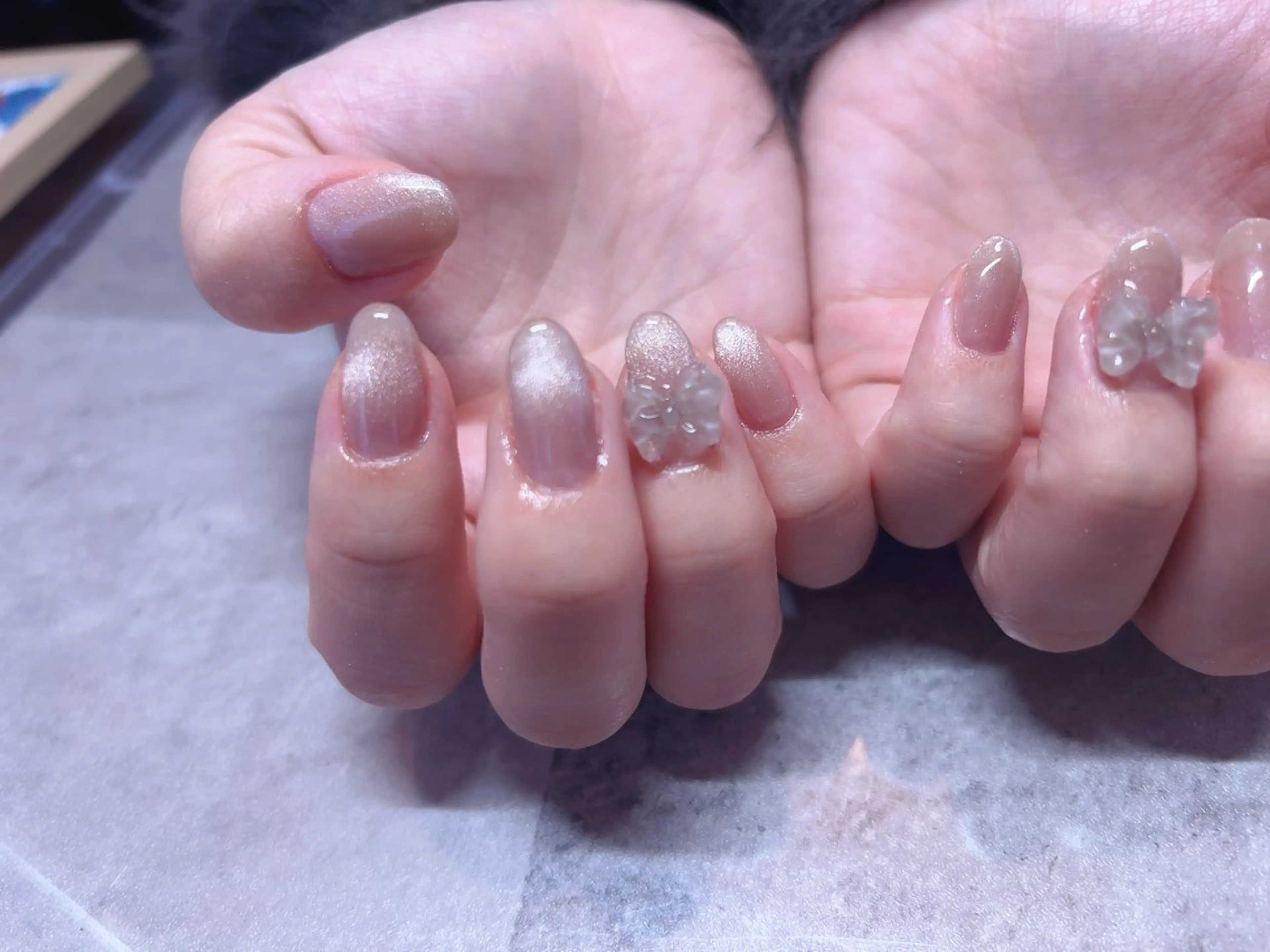 ネイル 長さ出し ジェルネイル 韓国ネイル ニュアンスネイル オフィスネイル ハンドネイル NailSpace 猫のいるネイルサロンのネイルデザイン