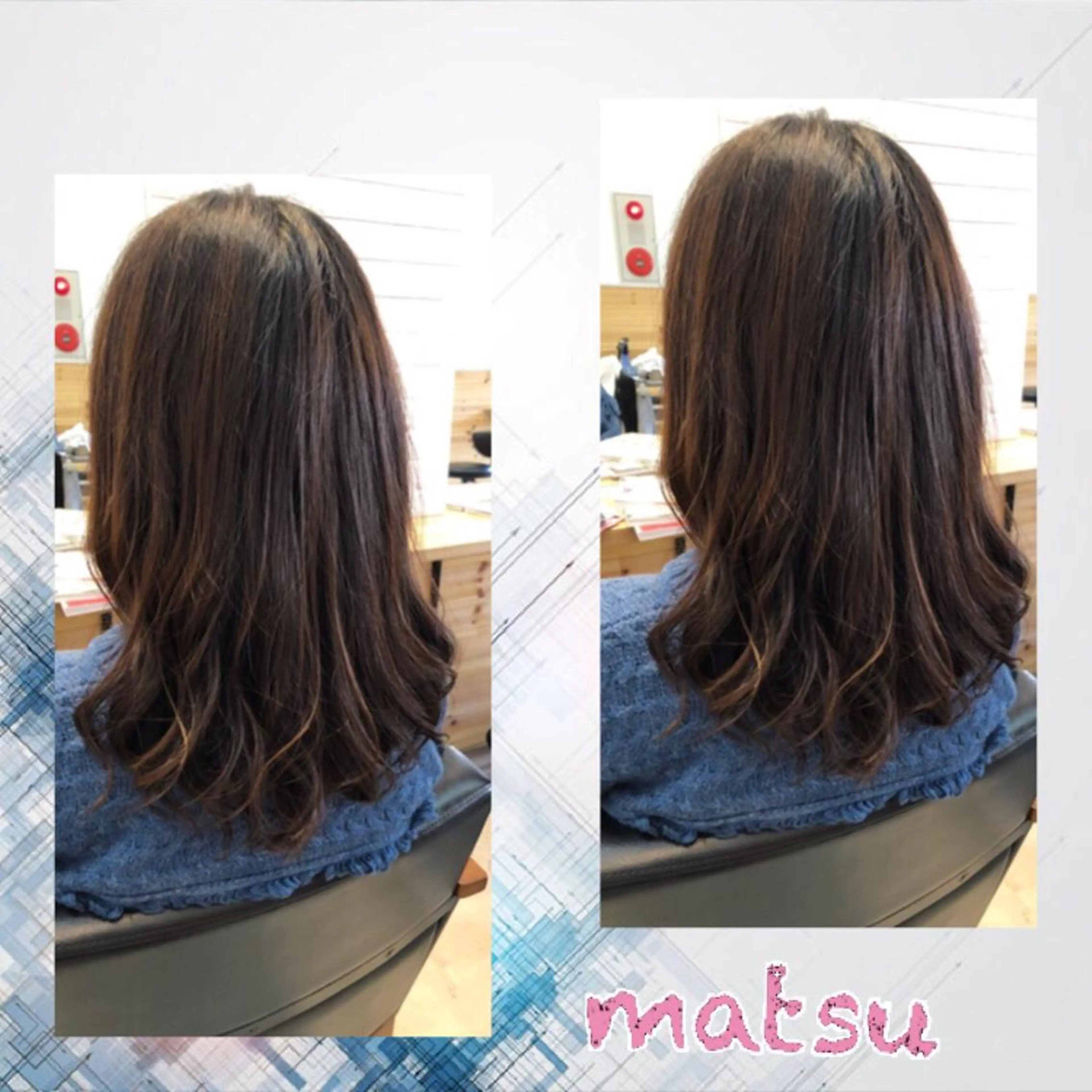 ミディアム カラー パーマ ミディアムパーマ デジタルパーマ MATSU 🌟韓国🇰🇷のヘアスタイル