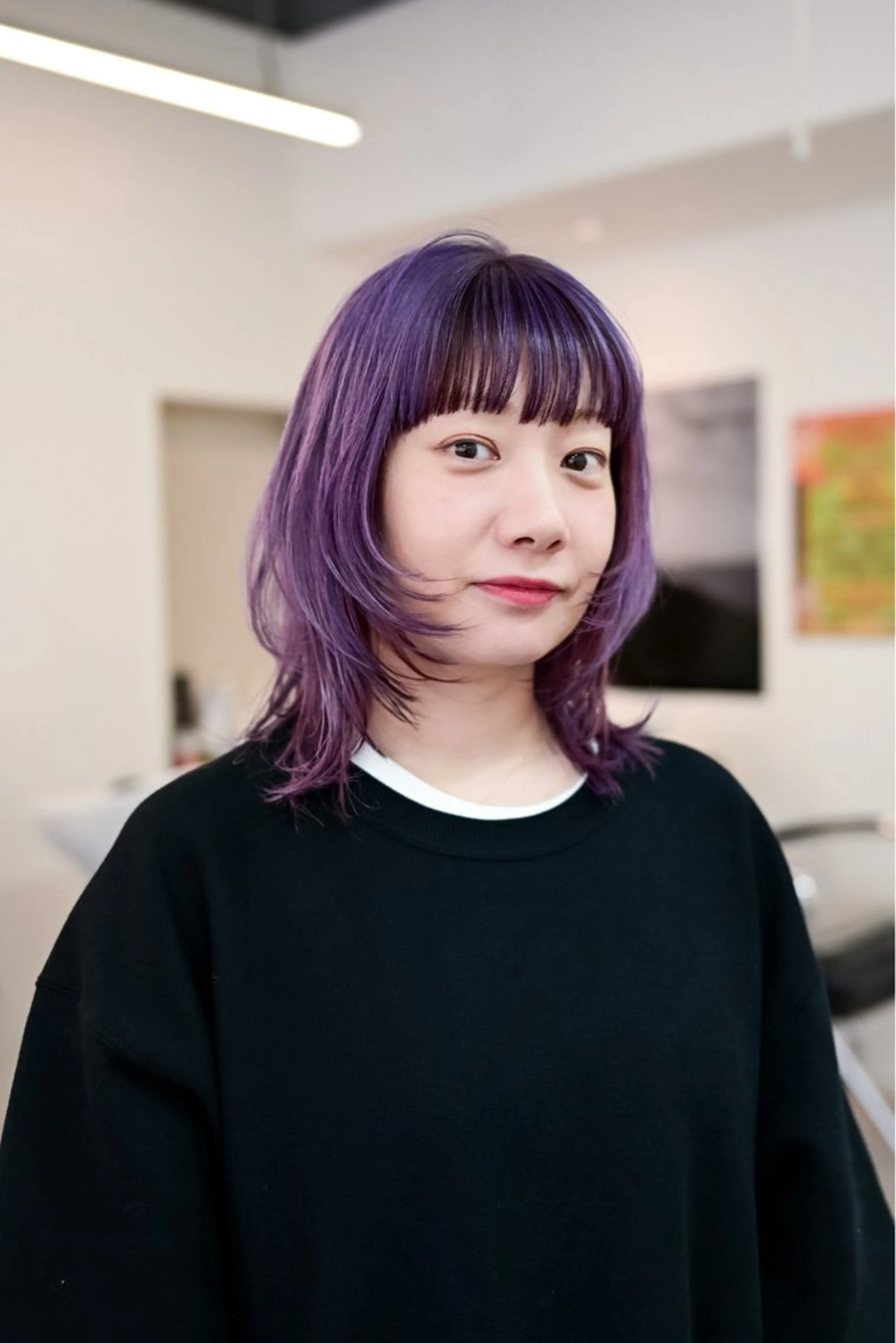 ミディアム カット ヘアカラー トリートメント ハッシュカット /レイヤー/大阪中津のヘアスタイル