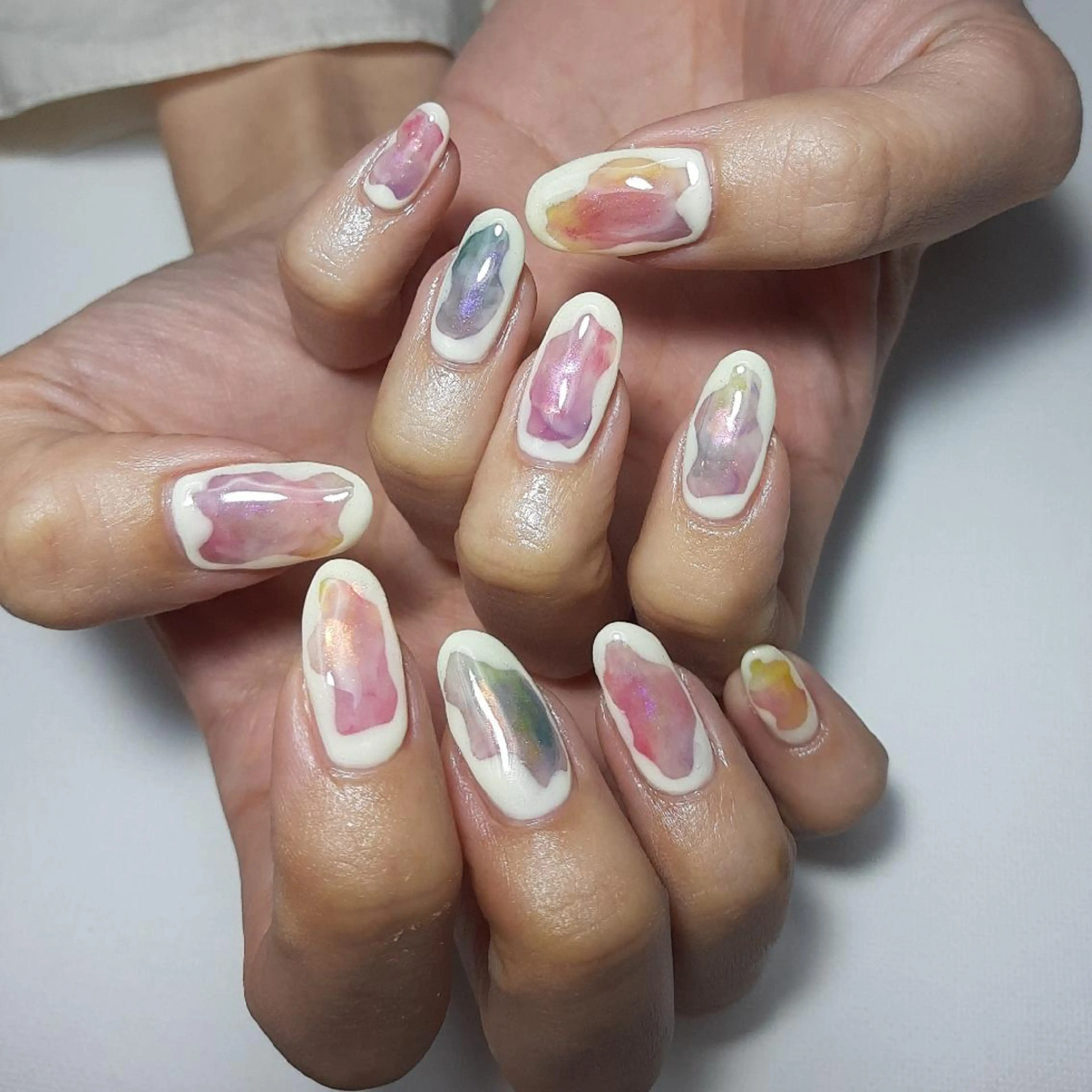 ネイル ニュアンスネイル 春ネイル owlnail /持込みデザイン専門のネイルデザイン