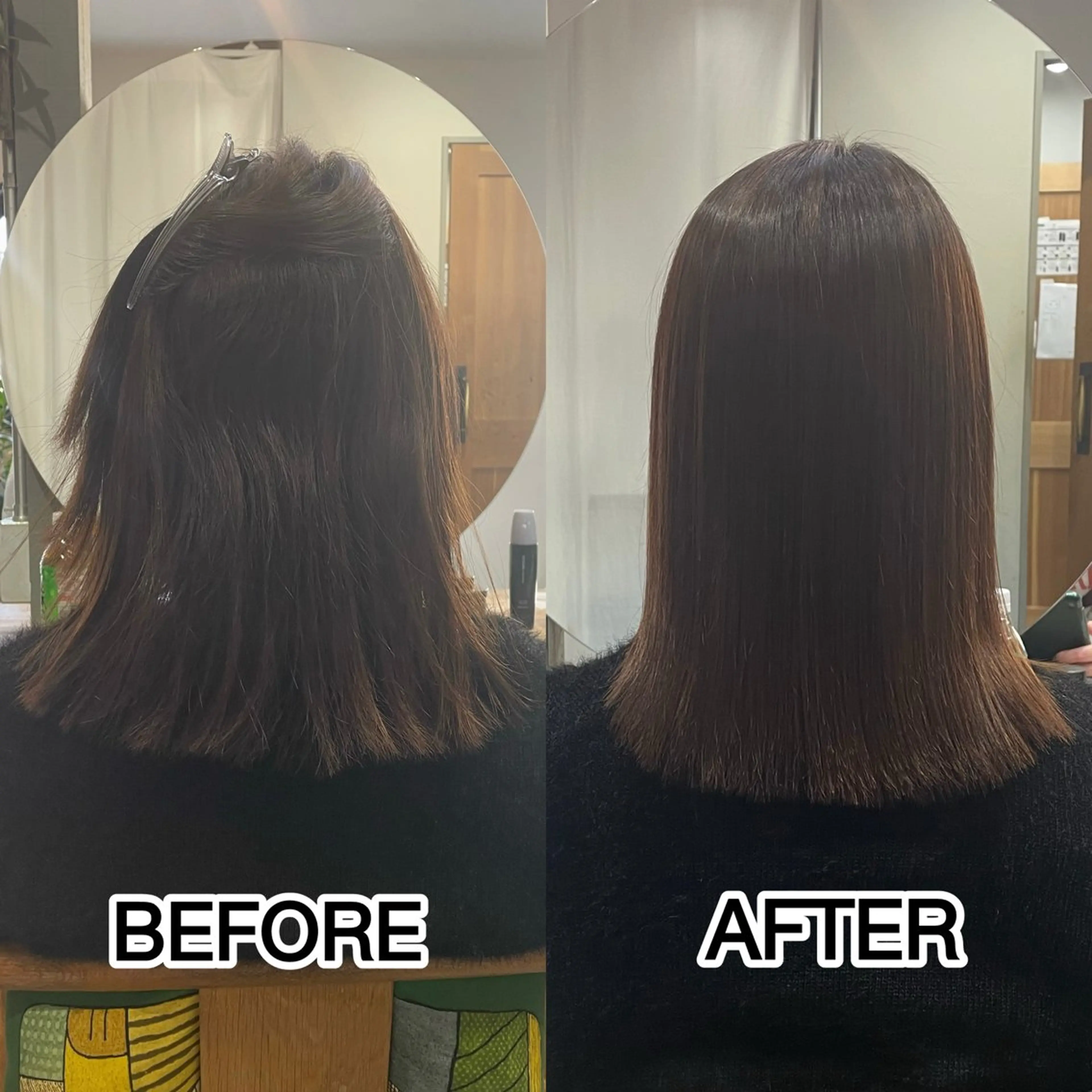 ミディアム 髪質改善 トリートメント カット 縮毛矯正 野間 祐哉のヘアスタイル