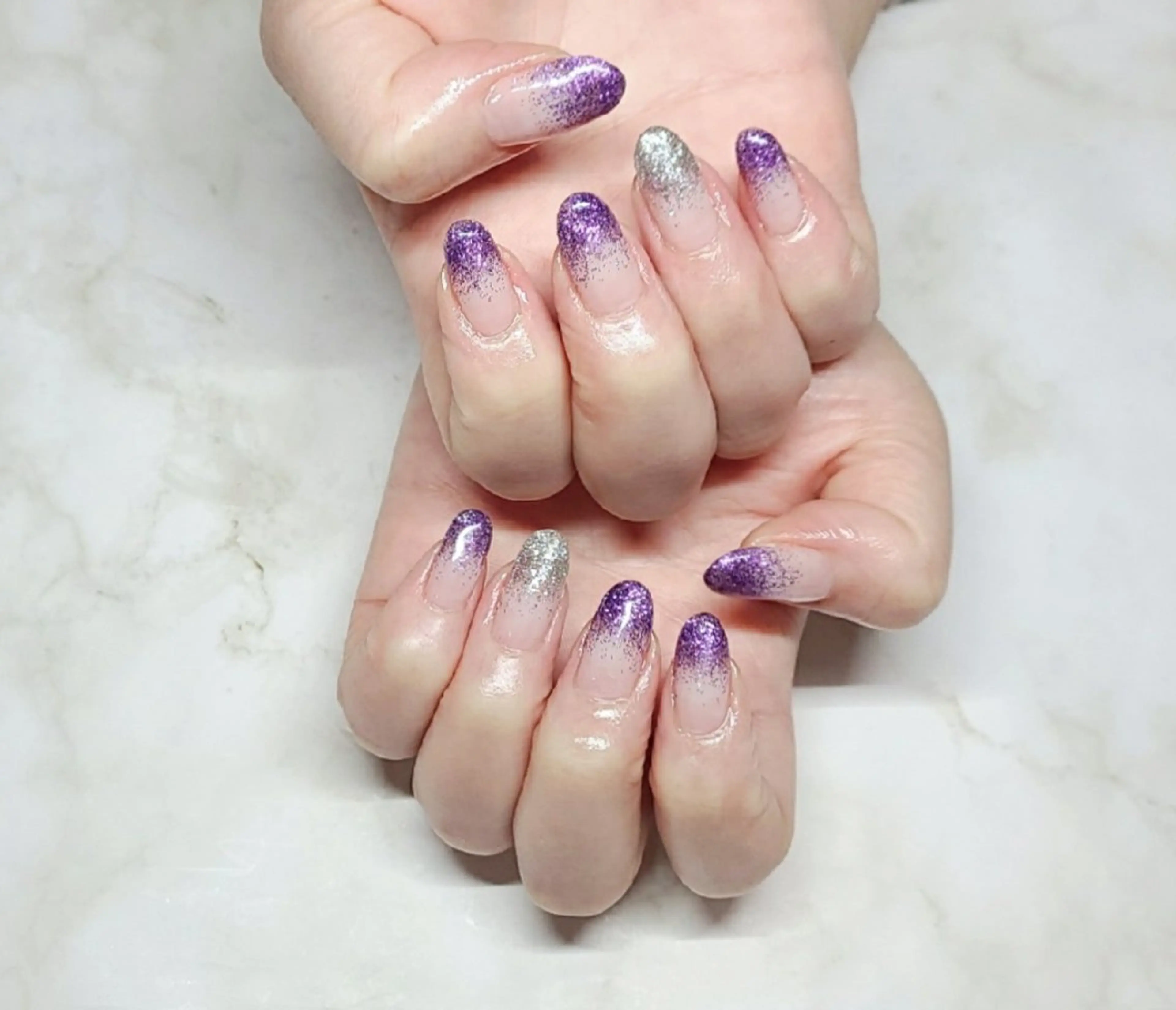 ラメグラデーションネイル(オフなし)の写真