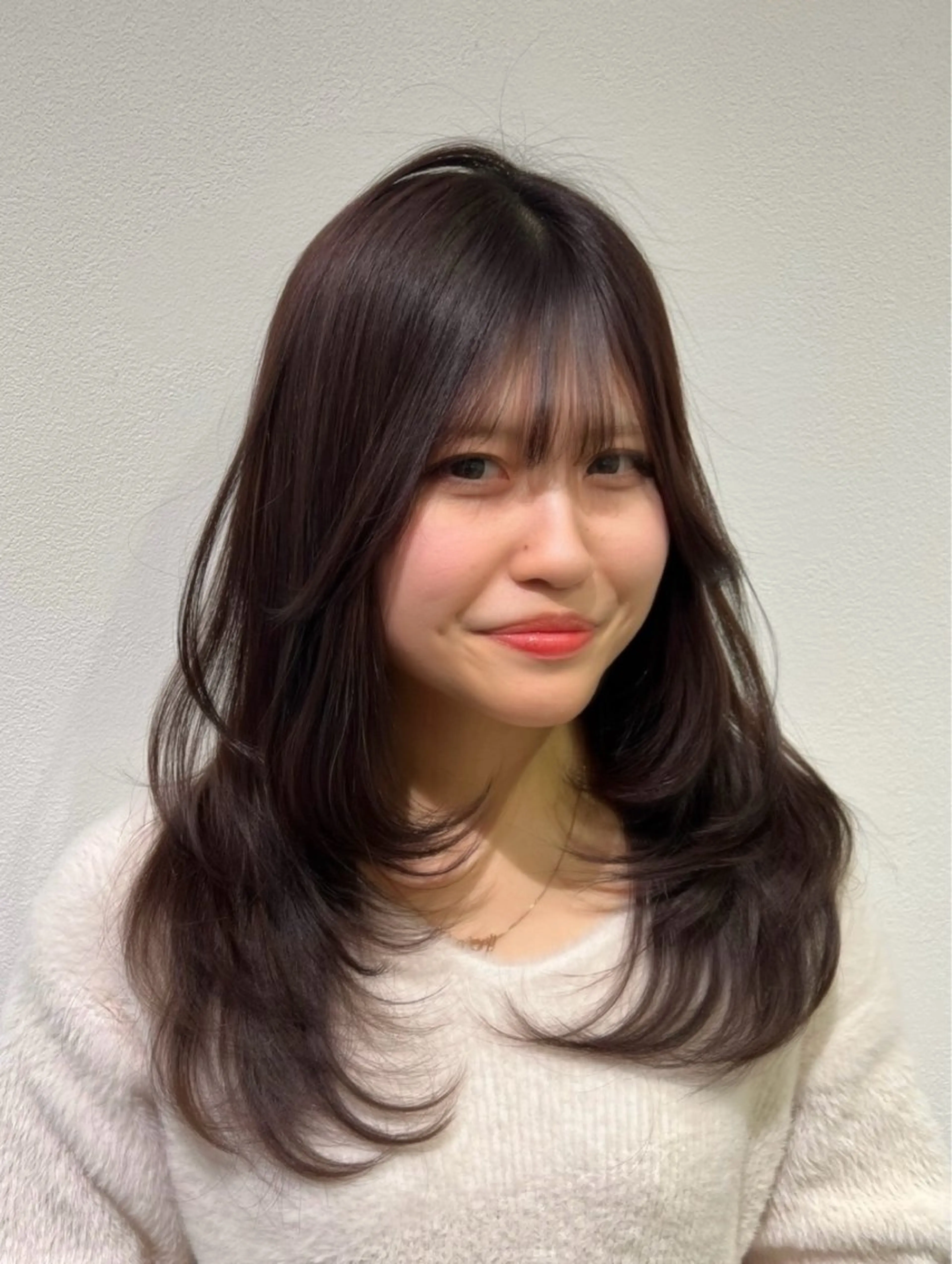 セミロング レイヤーカット カット ヘアカラー トリートメント レイヤーカット 早崎太生のヘアスタイル