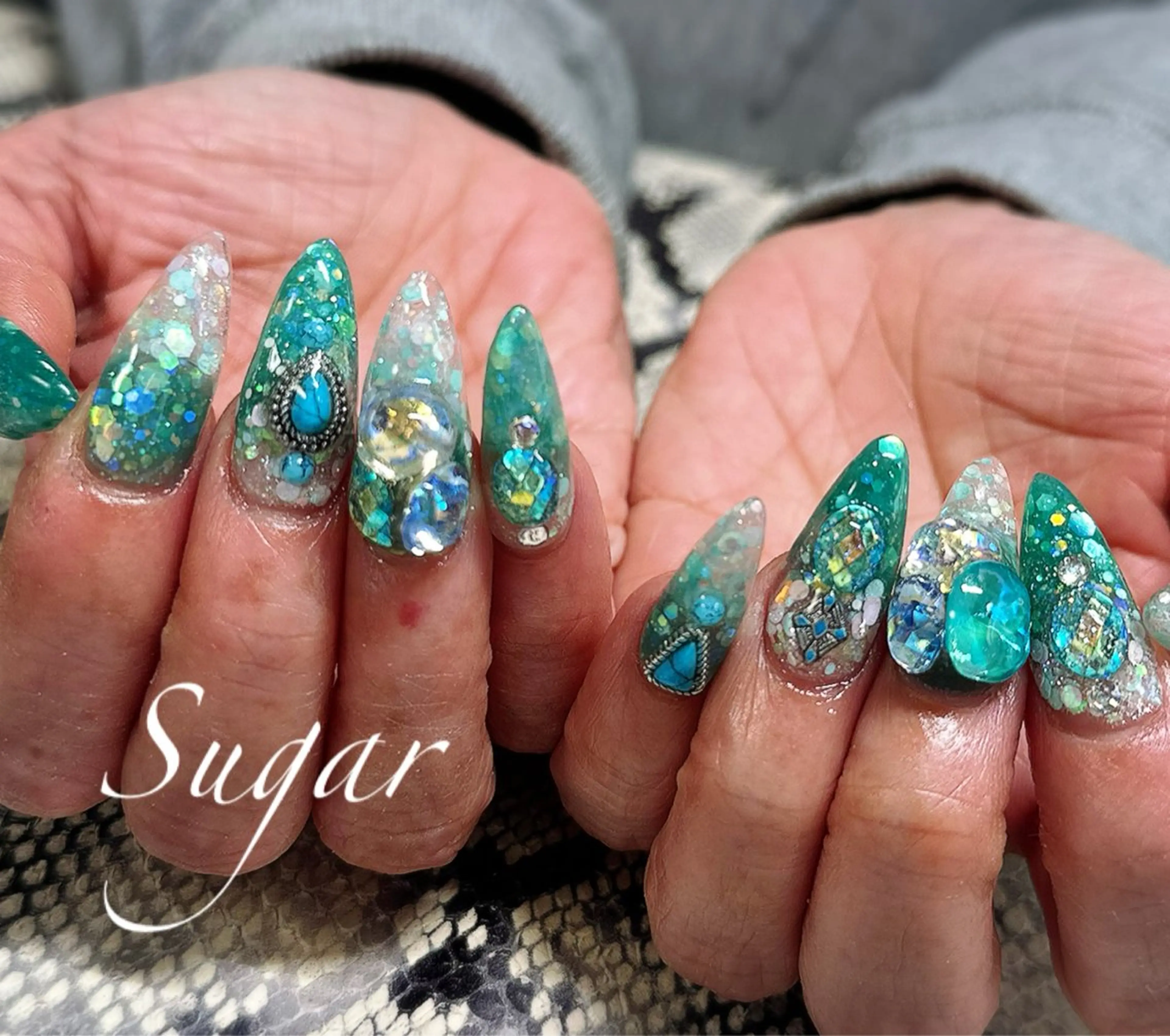 ネイル クリアネイル ハンドネイル Sugar Erikaのネイルデザイン