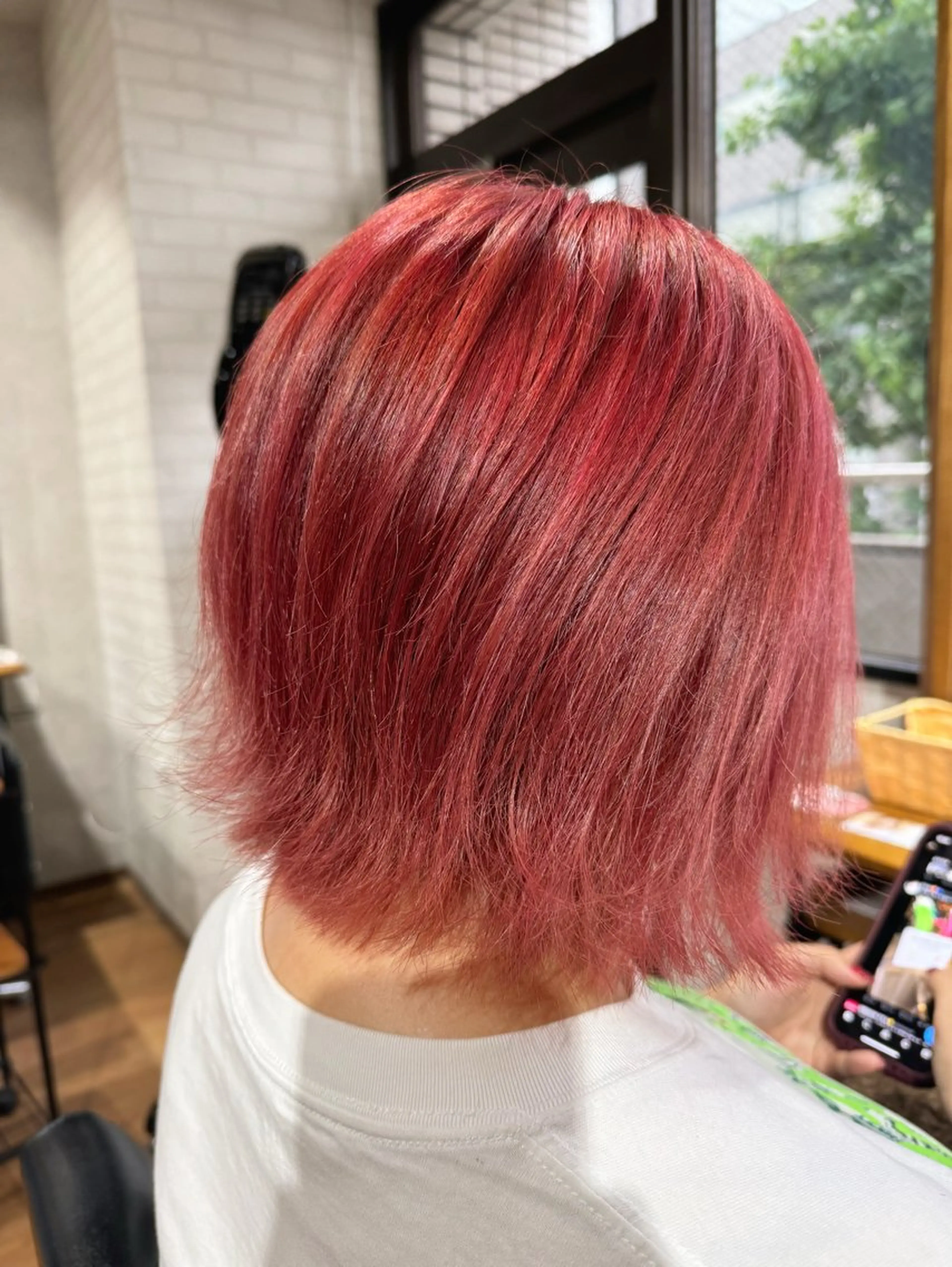 ショート カラー レッドカラー カット ヘアカラー ✨ハイトーン カラー福岡拓也✨のヘアスタイル