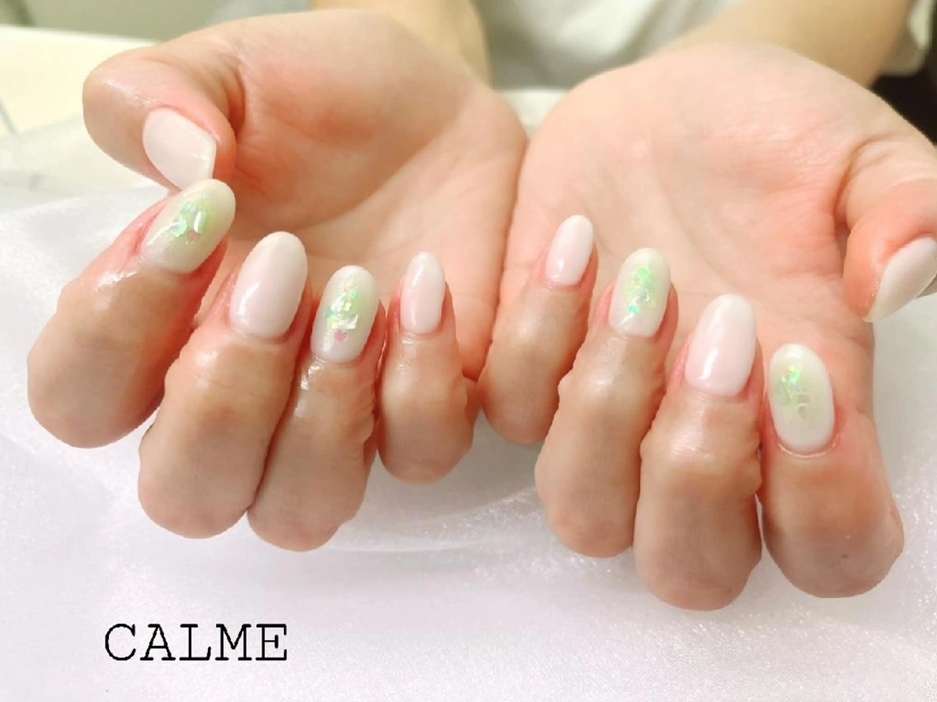 ネイル ブルー キラキラネイル 韓国ネイル パープル 夏ネイル ハンドネイル CALME ♡のネイルデザイン