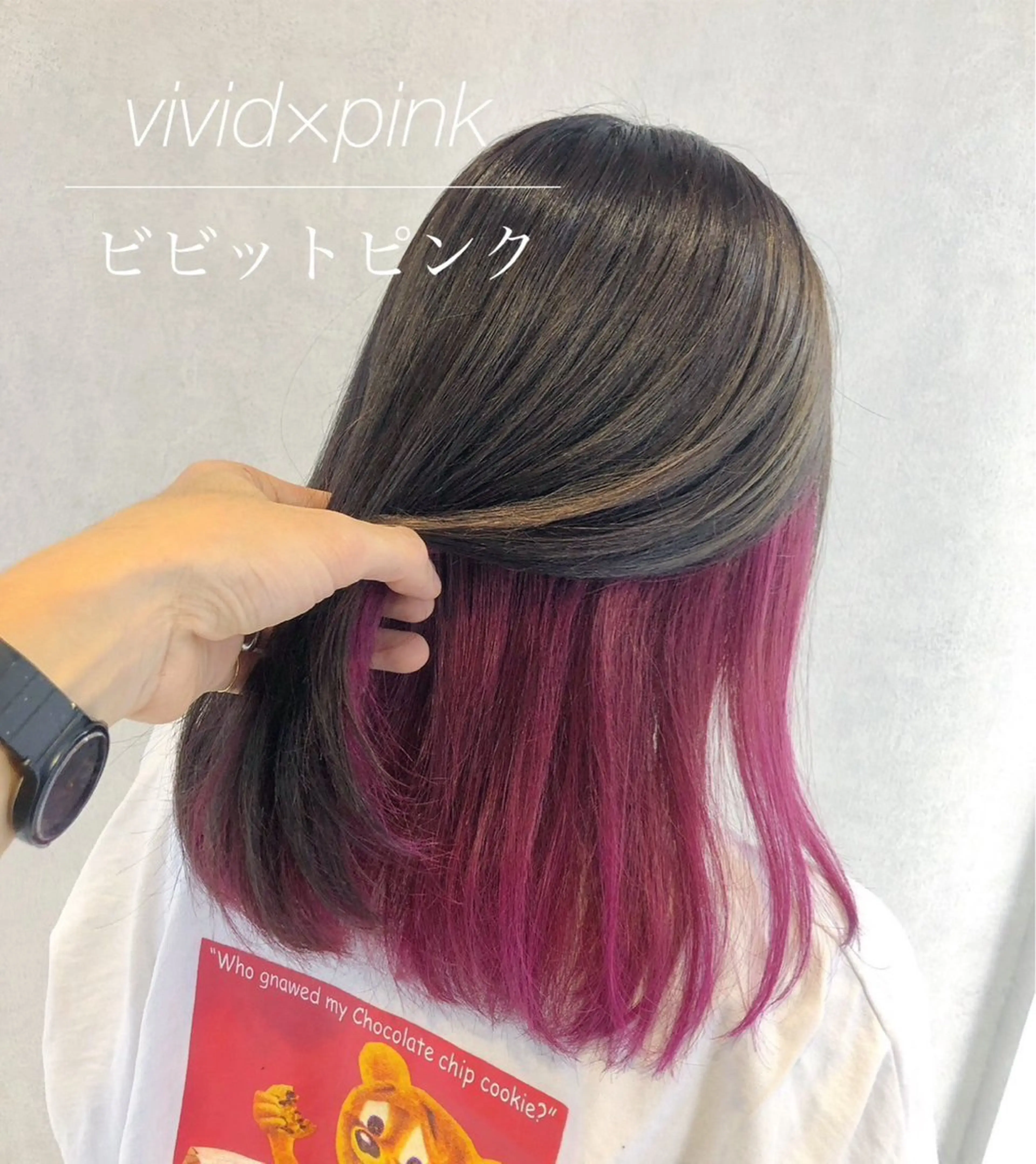 ミディアム カラー ハイトーンカラー ピンクカラー エクステ 代表/七瀬/ギャル/ シールエクステ/渋谷のヘアスタイル