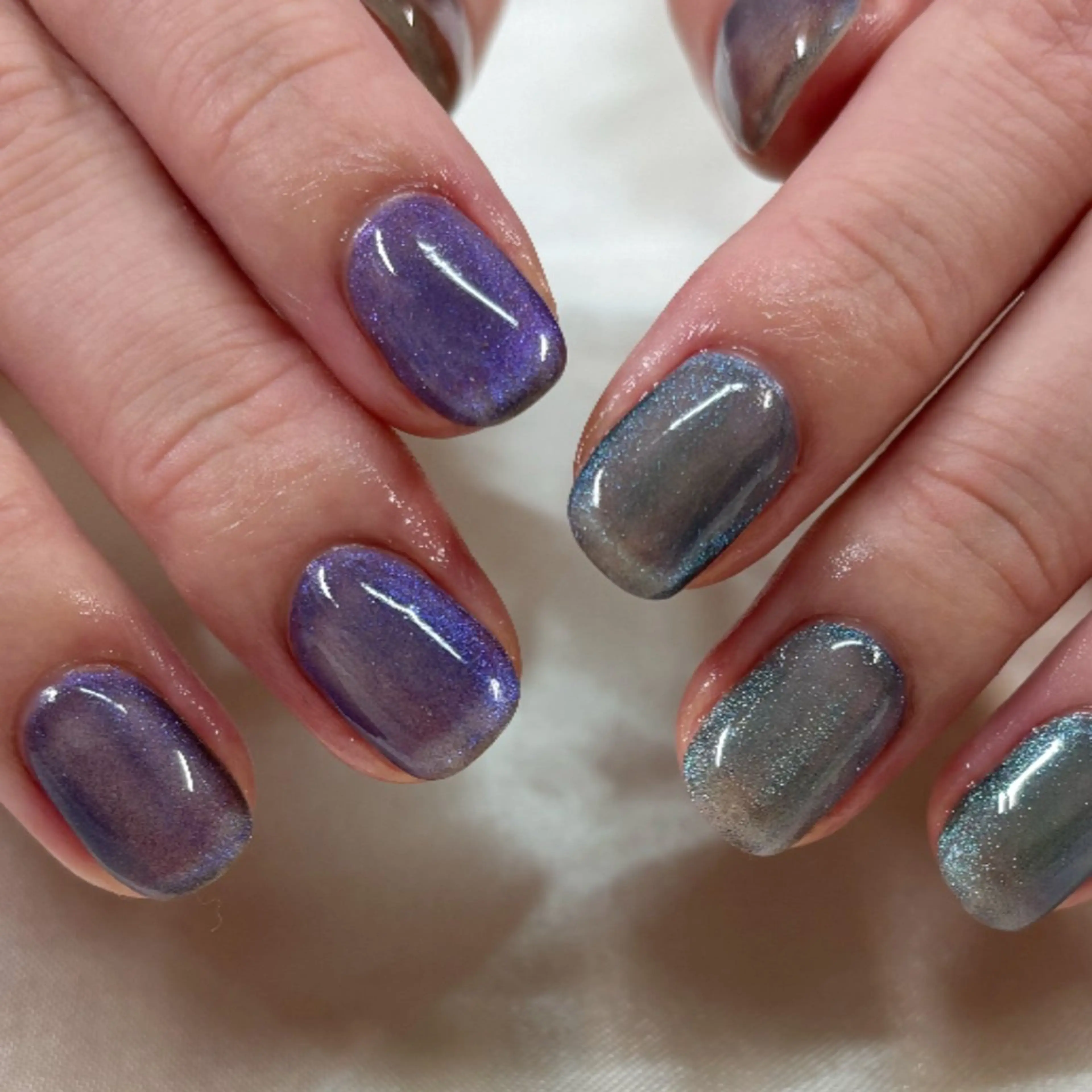 ネイル マグネットネイル マグネットワンカラー ワンカラーネイル ハンドネイル osakana nailのネイルデザイン