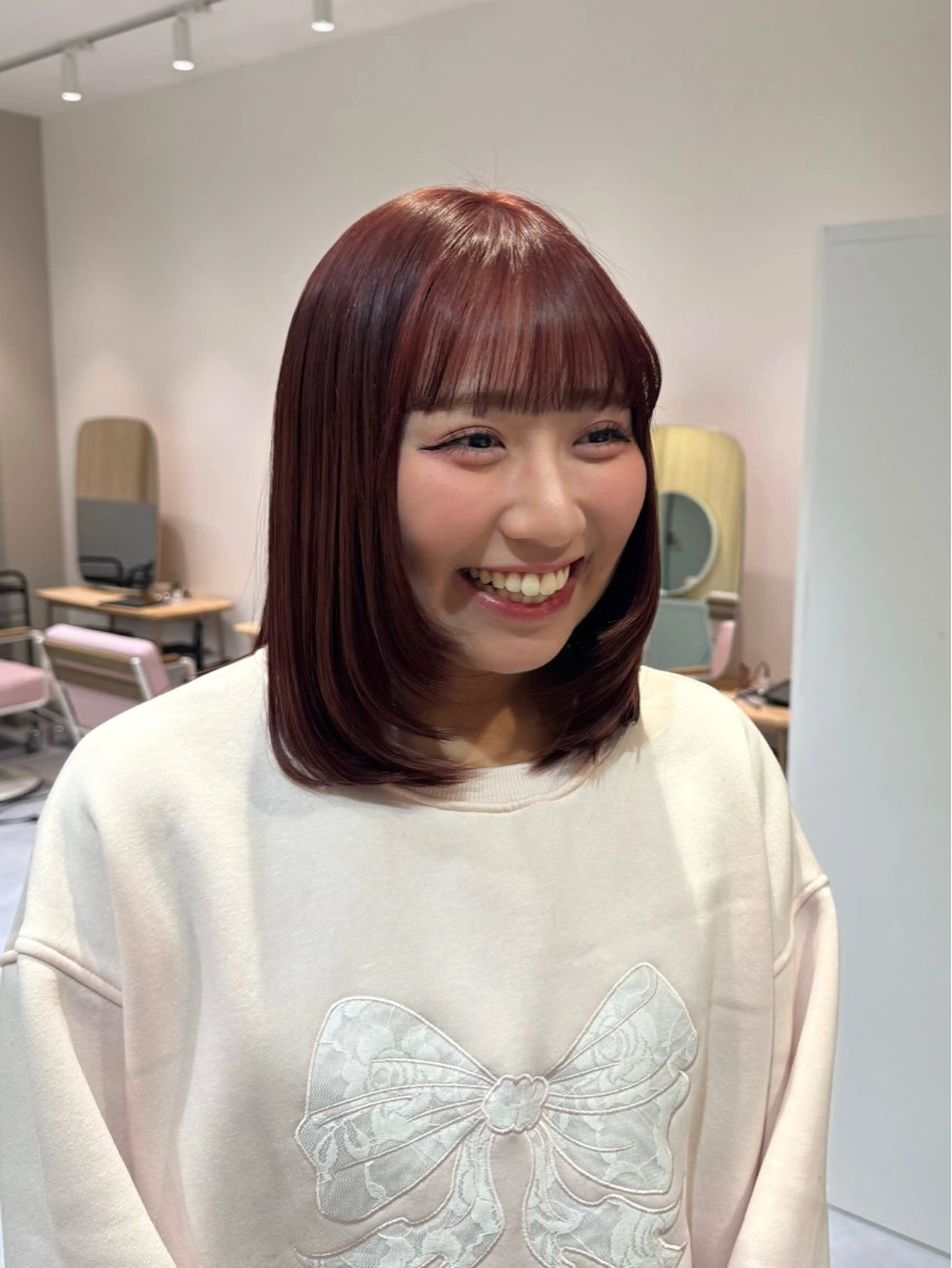 ミディアム カラー ブリーチ ブリーチなしカラー アリサ/ 暖色colorのヘアスタイル