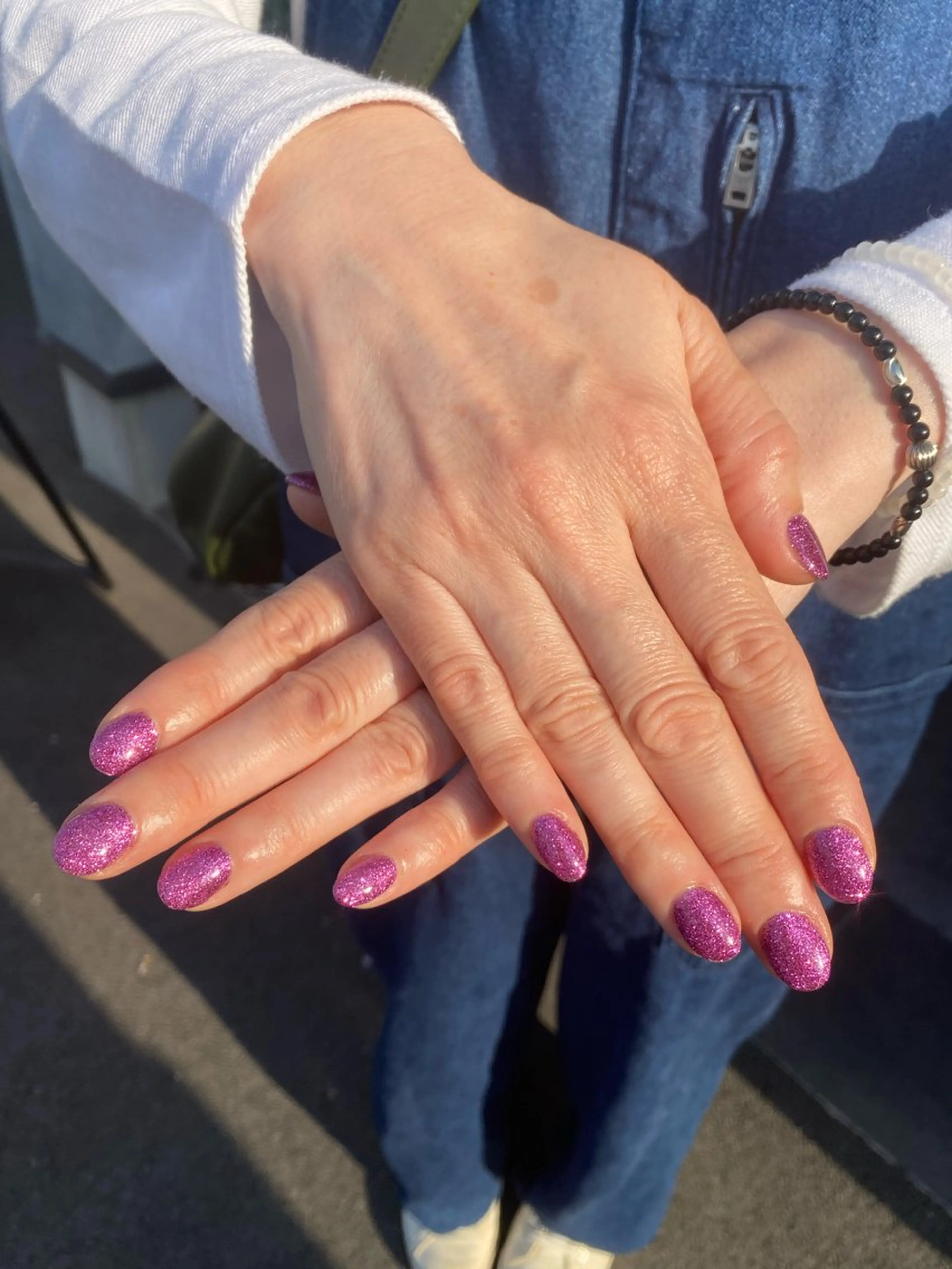 ネイル ラメ(グリッター) ワンカラーネイル パープル ハンドネイル 平出 こころのネイルデザイン