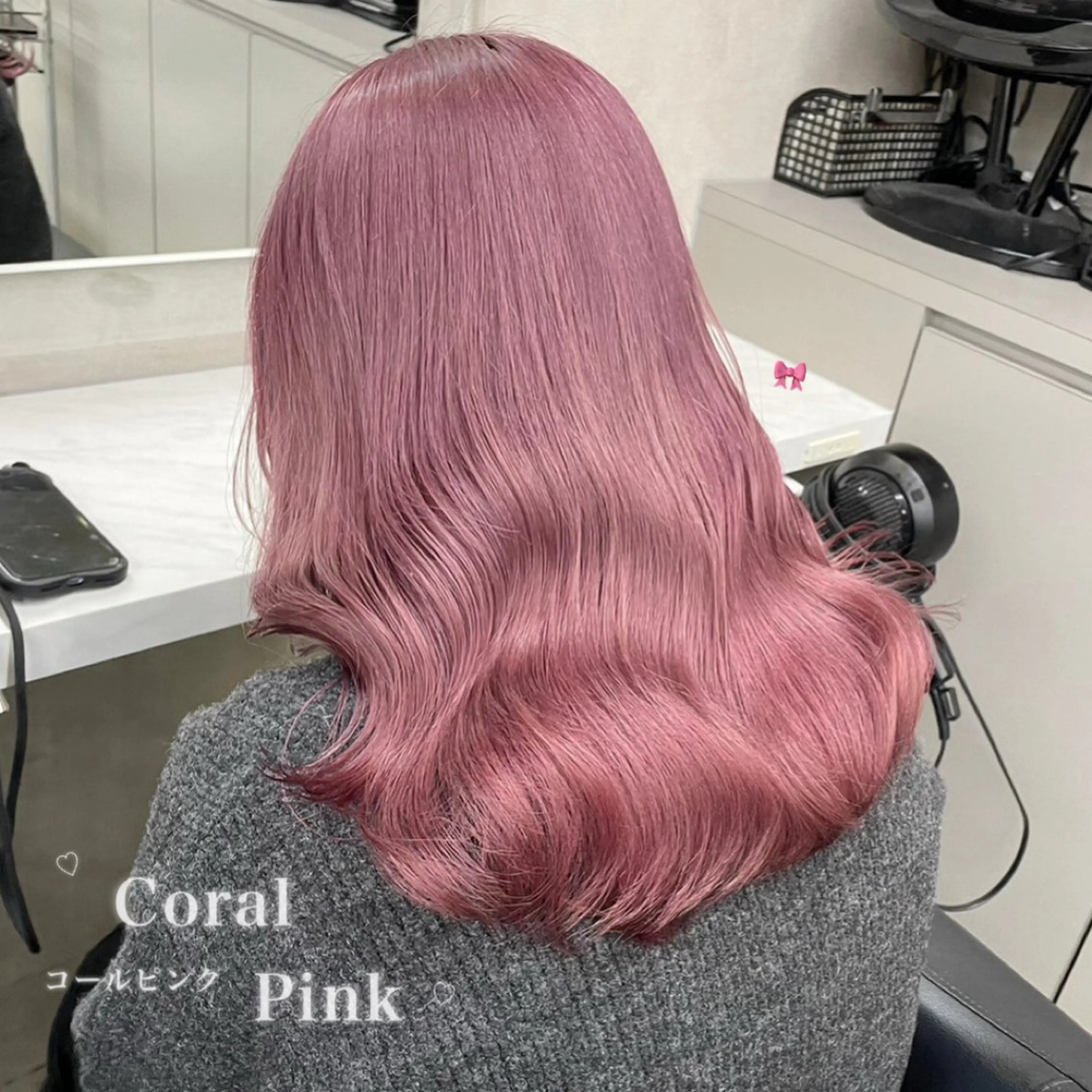 セミロング カラー カット トリートメント ヘッドスパ 韓国風艶髪🎀 暖色カラー🤍のヘアスタイル