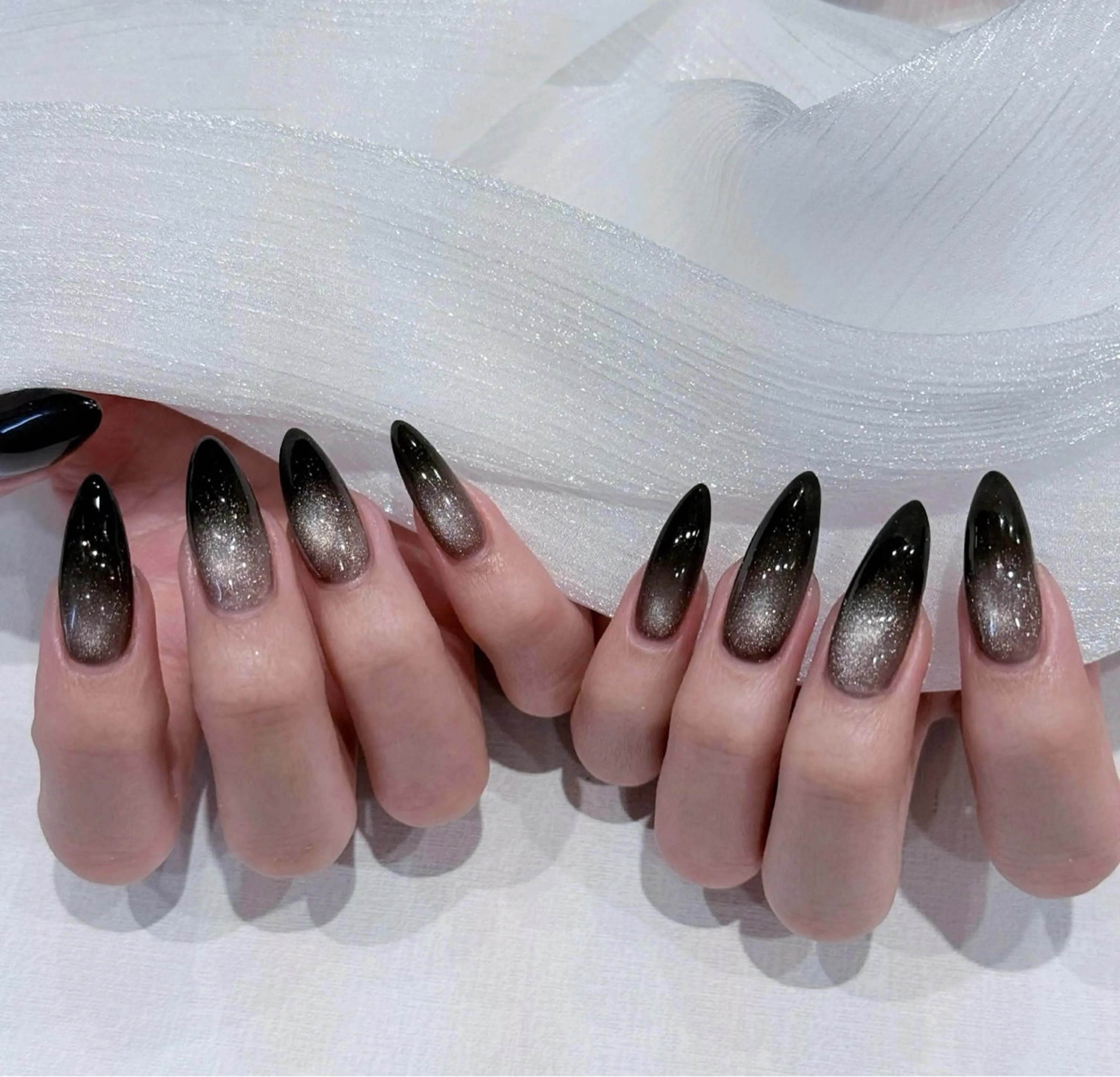 ネイル オーロラネイル ブルー チークネイル フットネイル フレンチネイル ハンドネイル REI レイのネイルデザイン