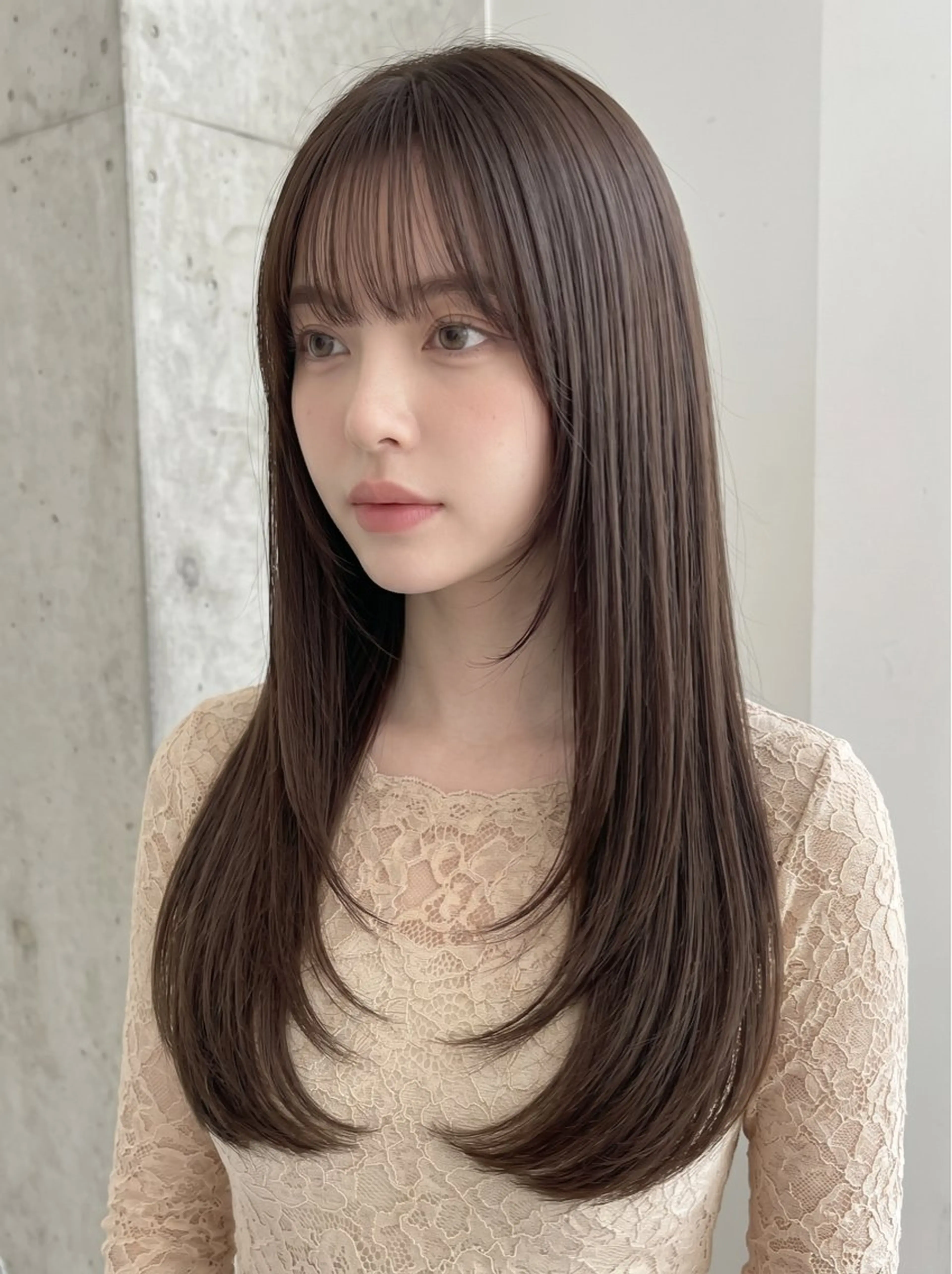 ロング カット ヘアカラー トリートメント ALLY 原宿のヘアスタイル