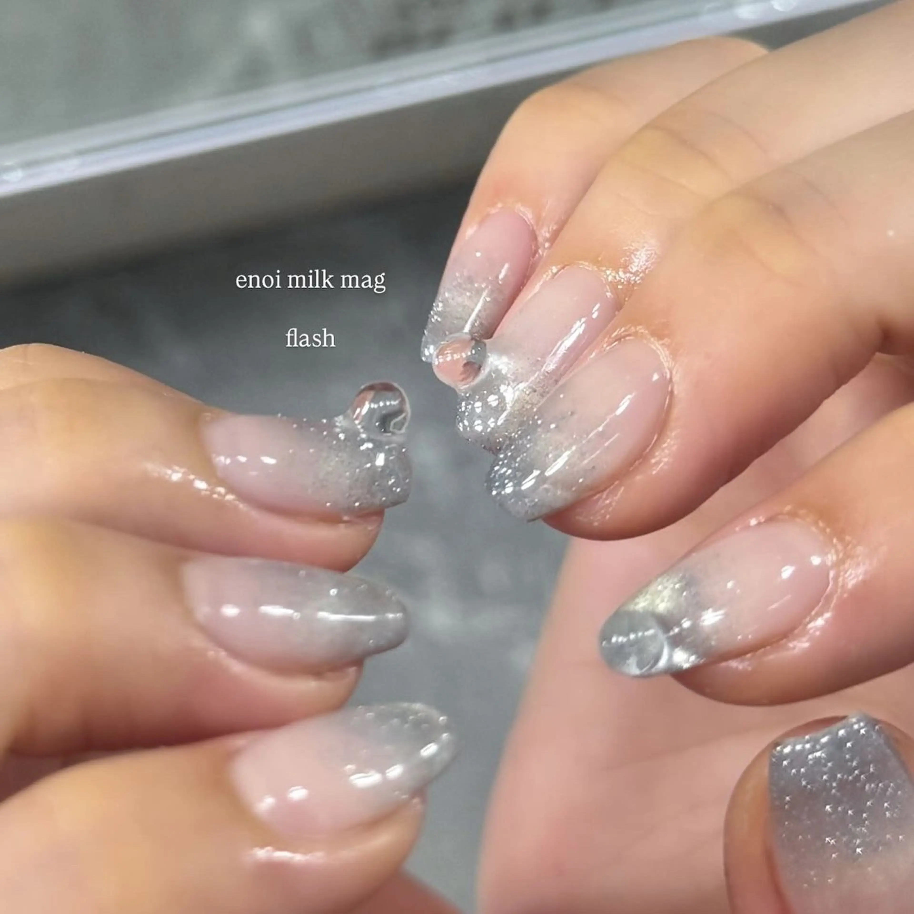 ネイル フレンチネイル 韓国ネイル マグネットネイル メンズネイル ニュアンスネイル ハンドネイル GRANDE大須 Cecil💜のネイルデザイン